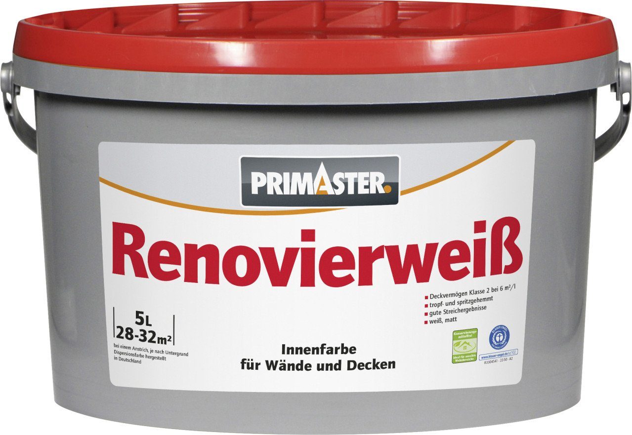 Wandfarbe Primaster Renovierweiß konservierungsmittelfrei 5