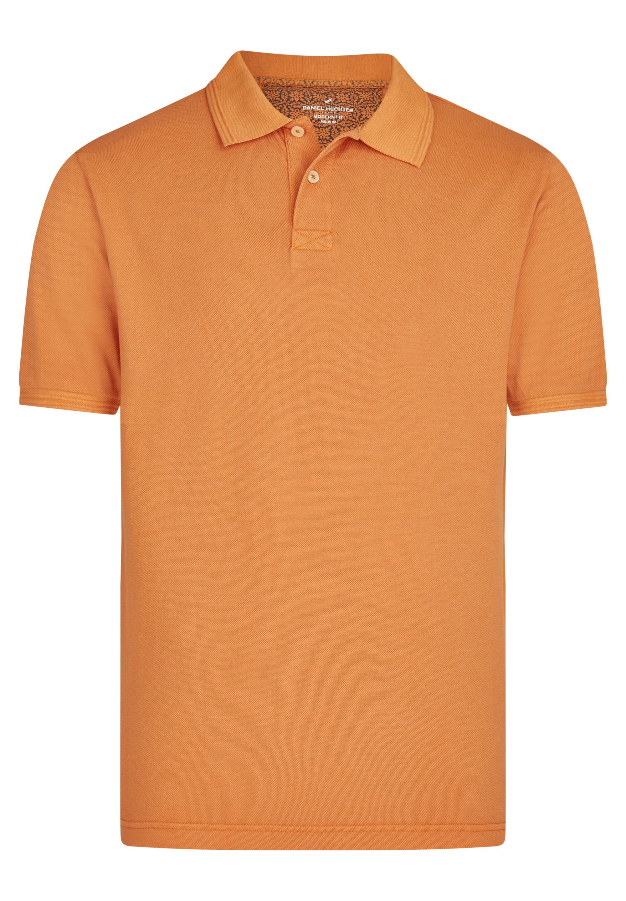 HECHTER PARIS Poloshirt Pique-Poloshirt Gerader Schnitt orange