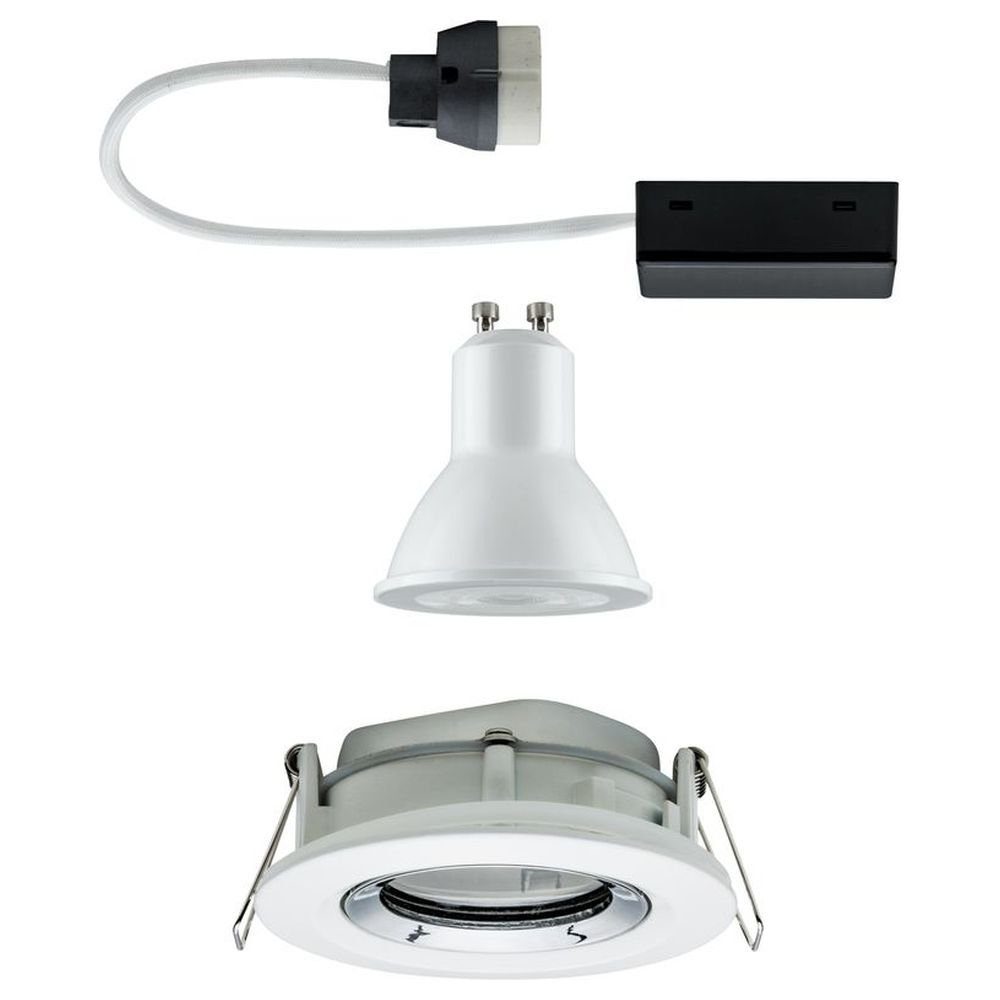 Paulmann LED Einbauleuchte GU10, Premium rund, schwenkbar, keine Leuchtmittel LED, Ja, enthalten: Einbauleuchte Angabe, IP65, Nova, weiß, Einbaustrahler, chrom, Einbauspot warmweiss