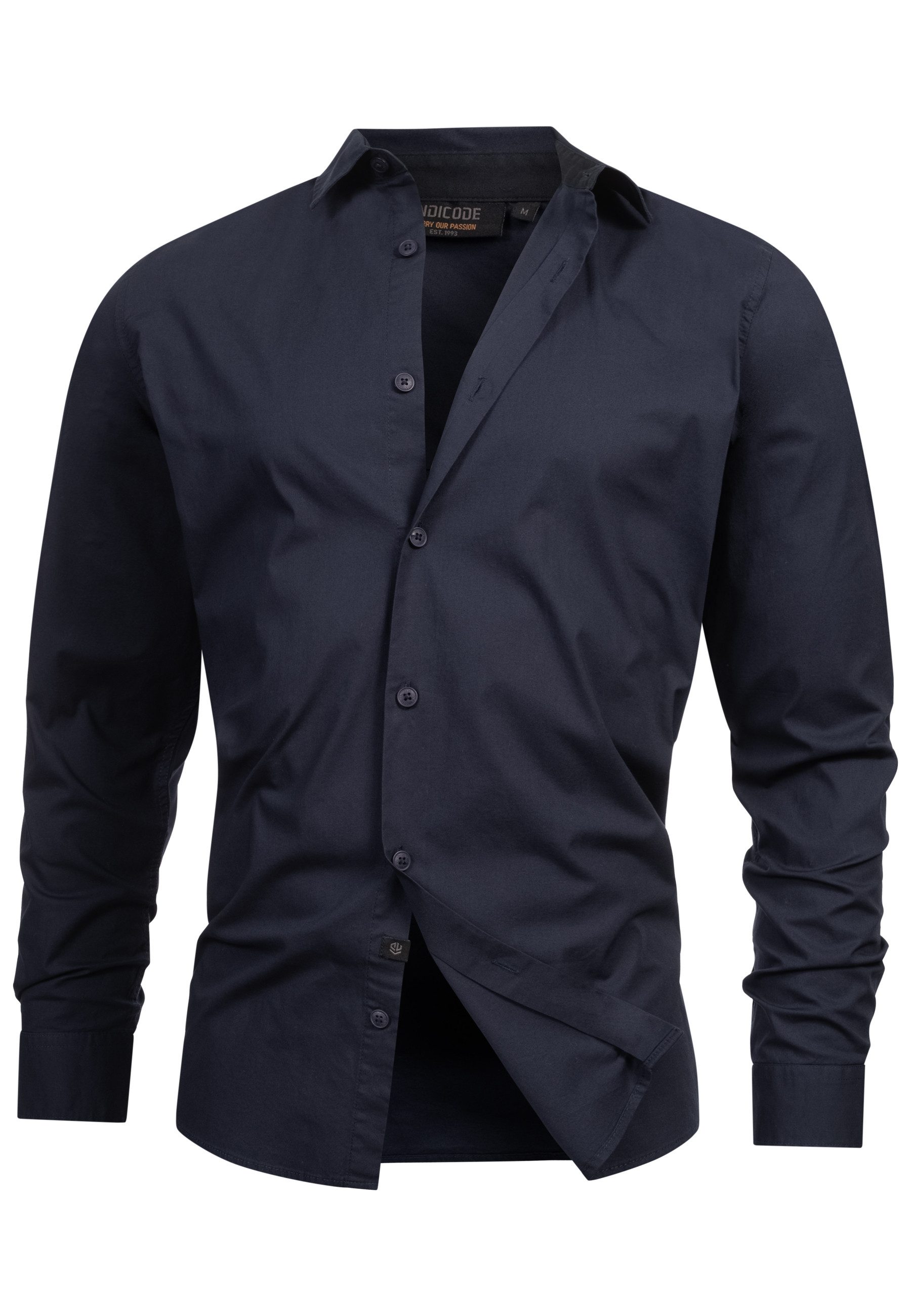 Indicode Langarmhemd Herren INKamby Herrenhemd Langarm mit einem Kentkragen günstig online kaufen
