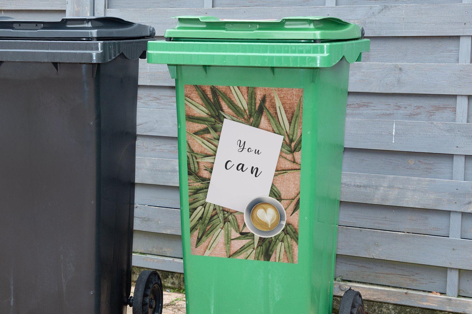 MuchoWow Mülltonne, - Abfalbehälter Container, Zitate Mülleimer-aufkleber, Sticker, (1 kannst" Kaffee St), Sprichwörter - Du - Wandsticker