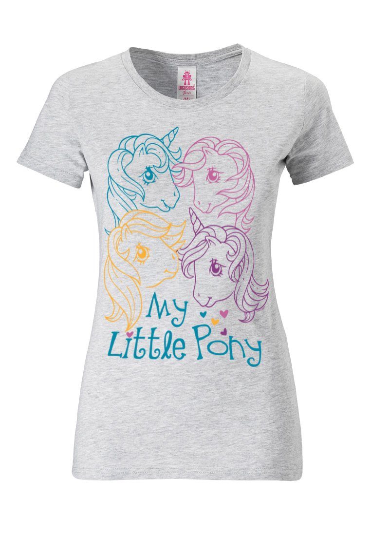 Frontdruck LOGOSHIRT niedlichem Little Pony Heads mit My - T-Shirt
