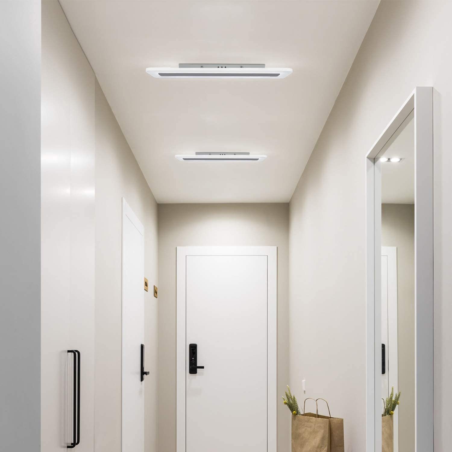 Fernbedienung Bürolampe Deckenleuchte Panel integriert, ZMH weiß Tageslichtweiß Küche LED modern Schlaf- Flach fest Balkon, LED
