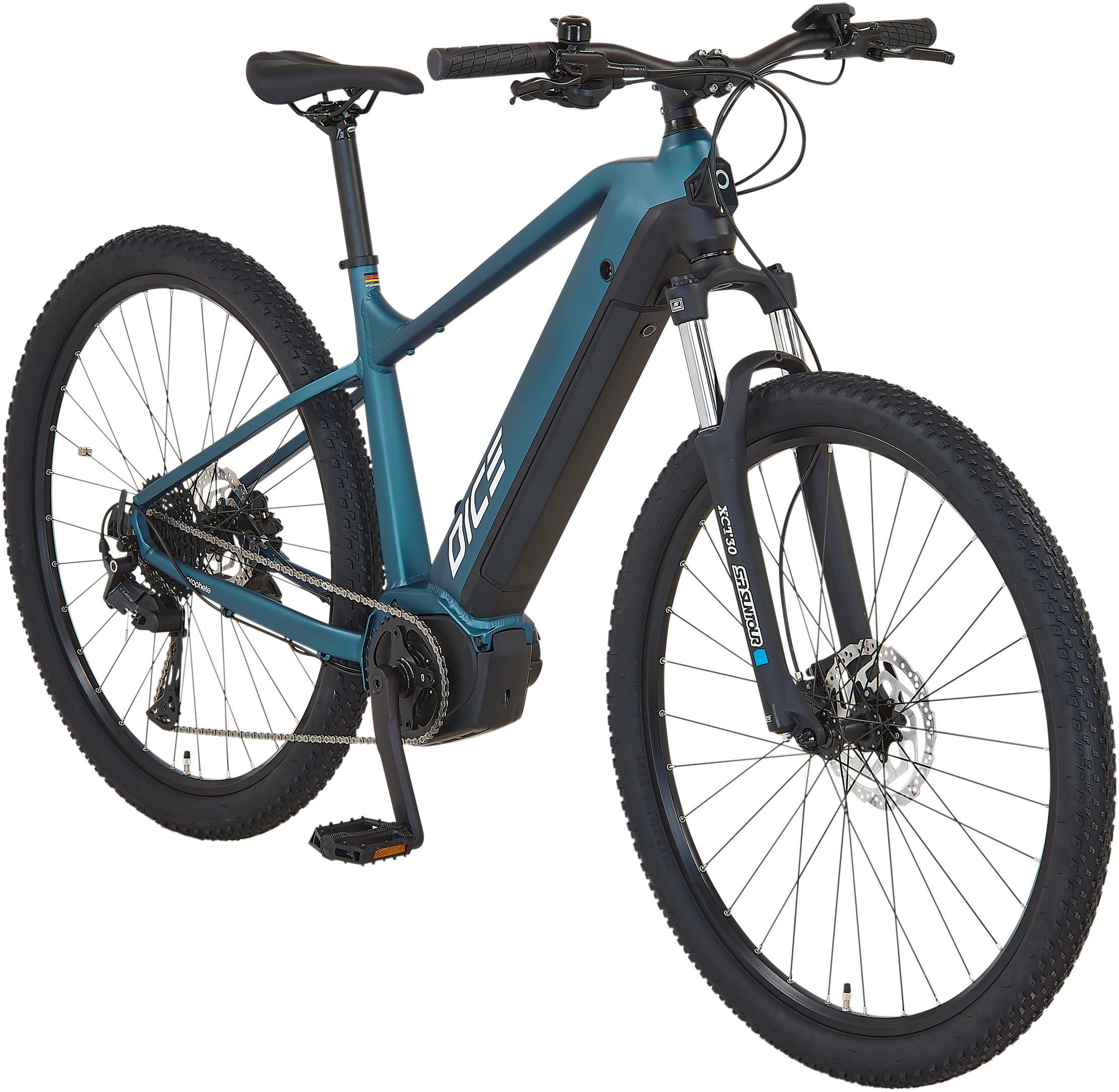 Prophete E-Bike Mountainbike Dice 3.8, 10 Gang Shimano Cues Schaltwerk, Kettenschaltung, Mittelmotor, 540 Wh, Pedelec, Elektrofahrrad für Damen und Herren, MTB