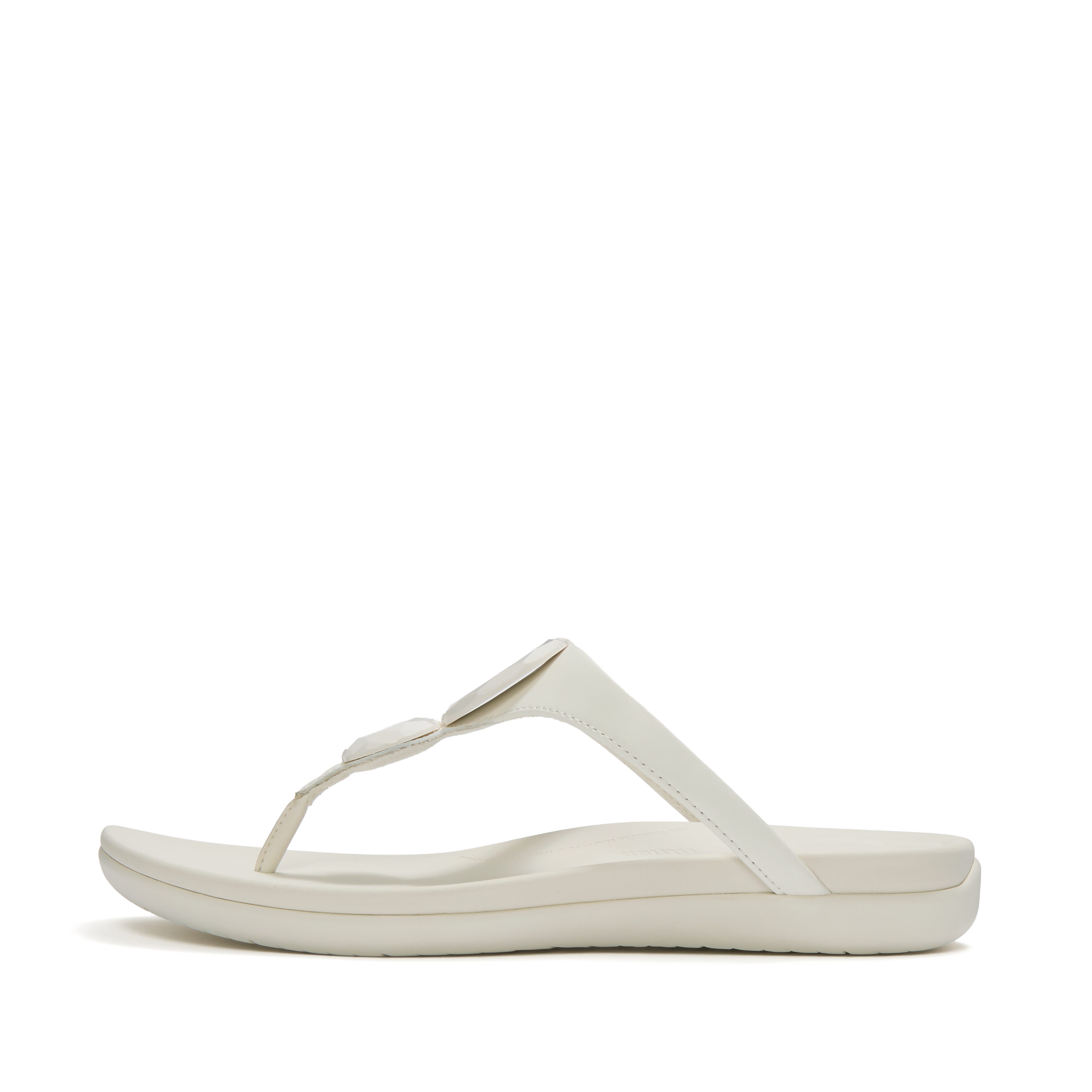 Fitflop SOLAY GLOSSY-DISC TOE-POST SANDALS Zehentrenner Dianette, Sommerschuh mit Metallic Detail – Bild 4 von 5
