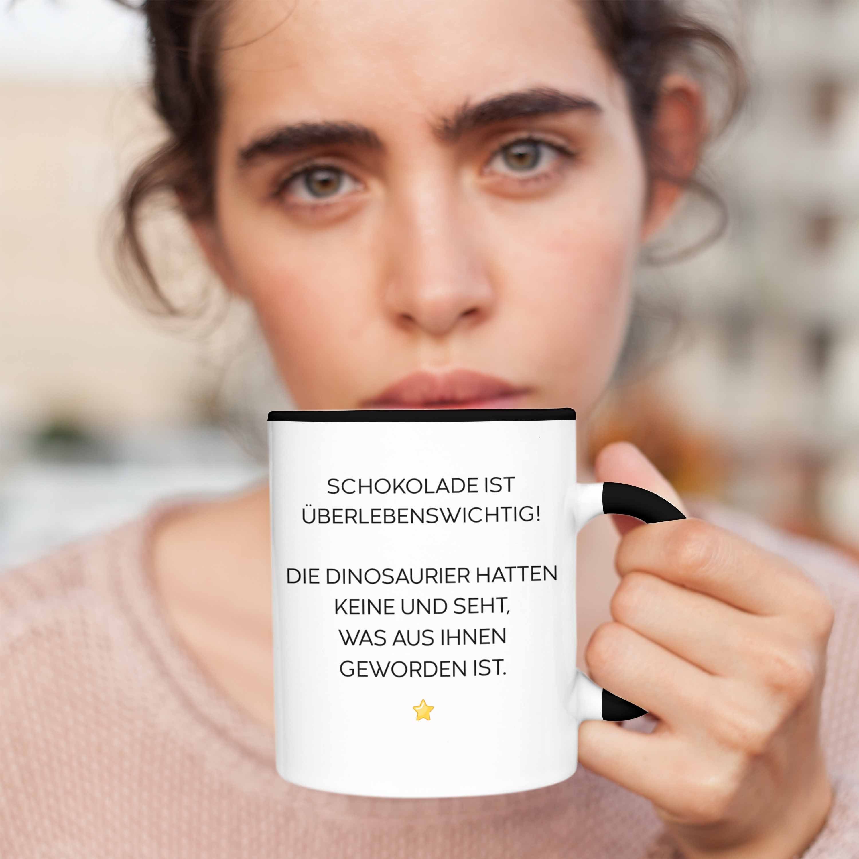 Arbeit mit Männer Lustig Schwarz Tasse Lustige Spruch mit Geschenk Büro Schokolade Kollegin für Sarkasmus Trendation Frauen Becher Sprüchen Tasse - Trendation Tassen