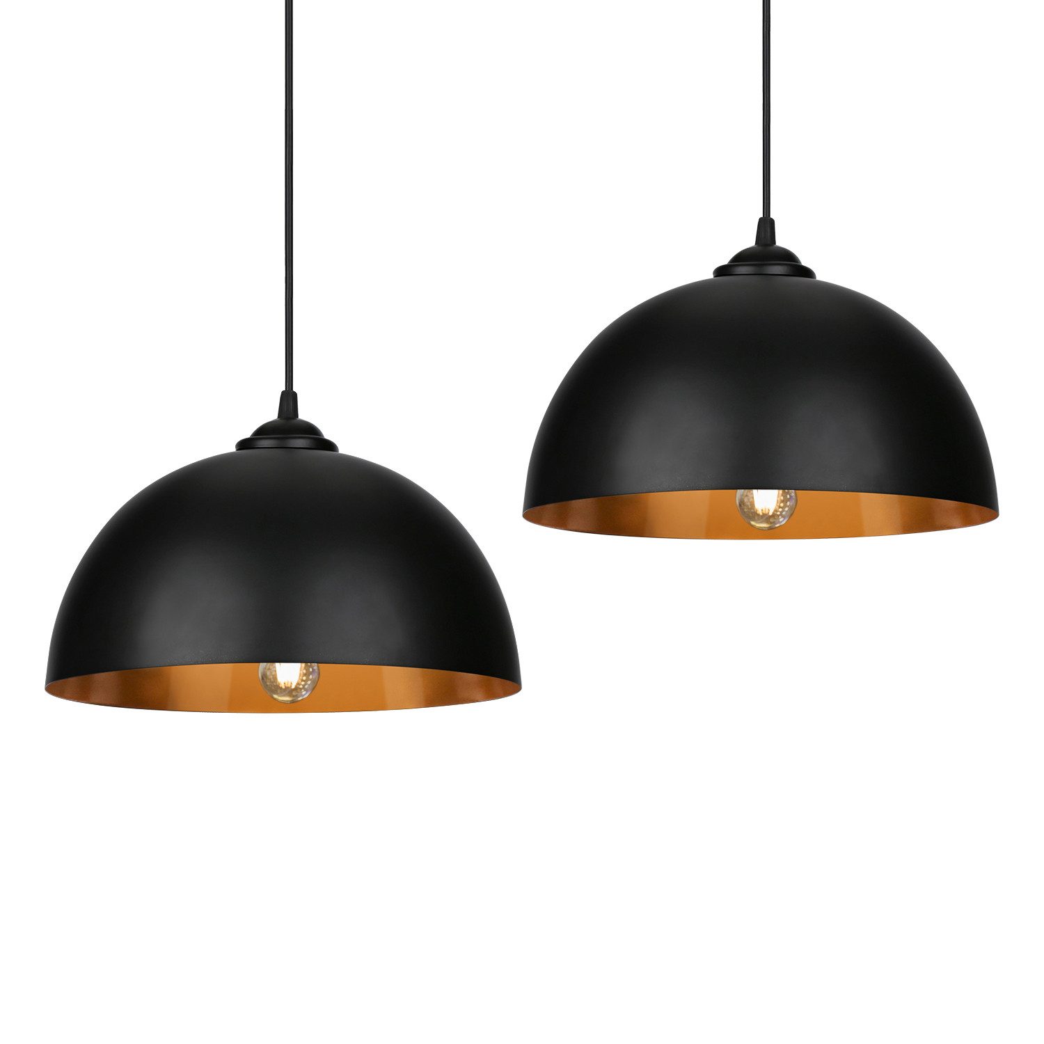 Clanmacy Pendelleuchte Pendelleuchte Lampenschirm 2er Set Industrielle Vintage E27 Retro, ohne Leuchtmittel