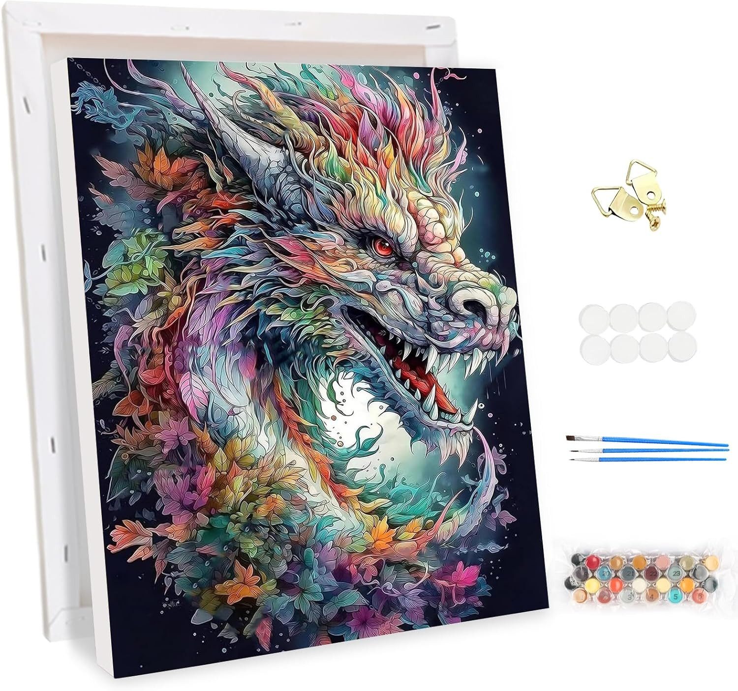 GD IMPORT Malen nach Zahlen Meiyuda - Drache mit Holzrahmen mit Farben 30x4 günstig online kaufen
