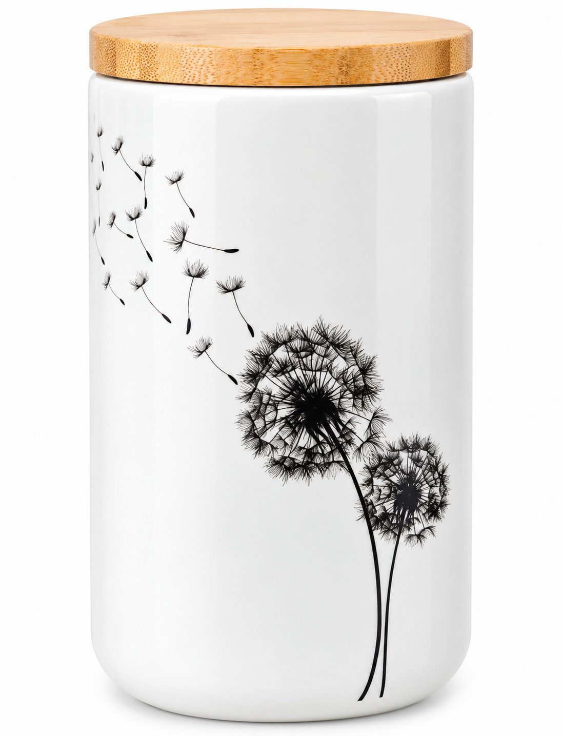 Sendez Vorratsdose Vorratsbehälter Löwenzahn-Motiv Dose Vorratsglas Aufbewahrungsdose, Porzellan, (2-tlg)