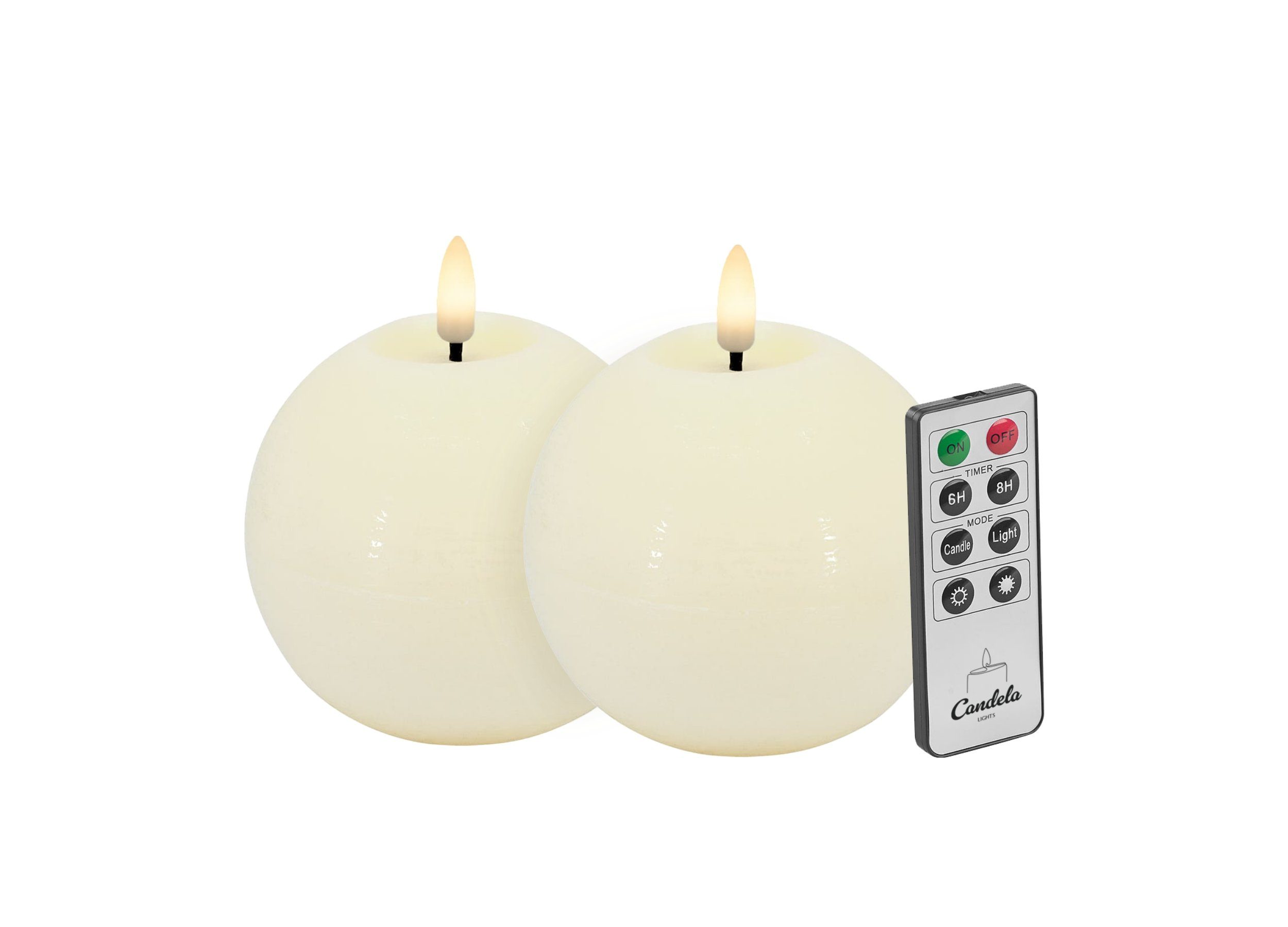 LC Home LED-Kerze Candela Lights H:7xØ8cm creme Echtwachs+Fernbedienung & T günstig online kaufen