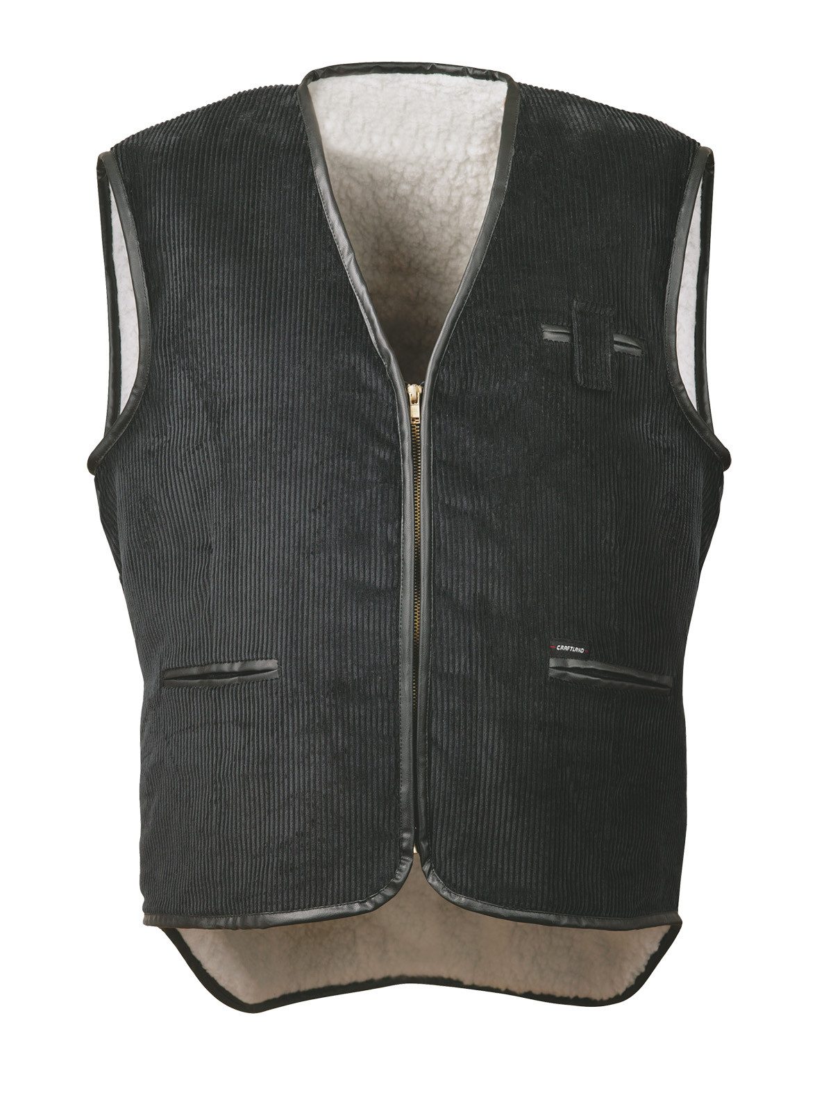 Craftland Arbeitsweste Cordweste Schwarz