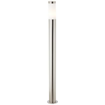 Lightbox Außen-Stehlampe, ohne Leuchtmittel, Pollerleuchte, 81 cm Höhe, Ø 7,5 cm, E27, Edelstahl/Kunststoff