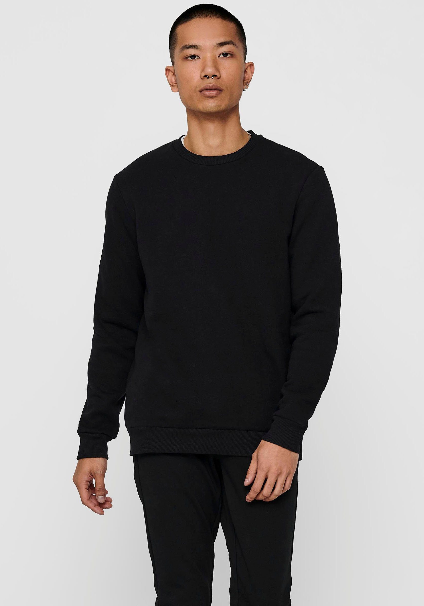 ONLY & SONS Sweatshirt CERES LIFE CREW NECK SWEATSHIRT schwarz