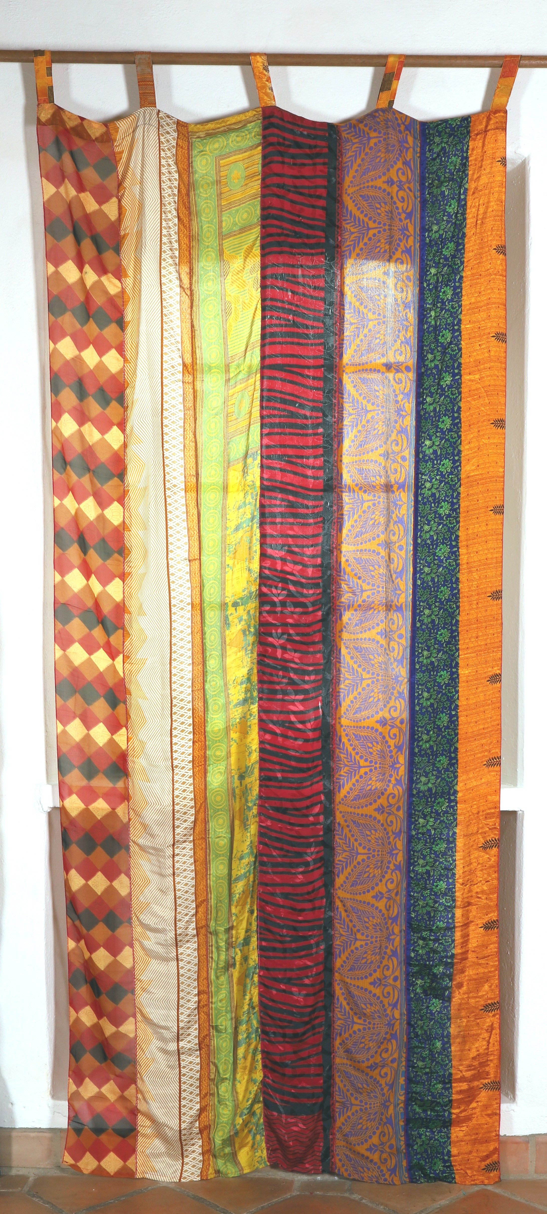 Guru-Shop Vorhang Seidiger Vorhang (1 Stk) Gardine aus Patchwork..
