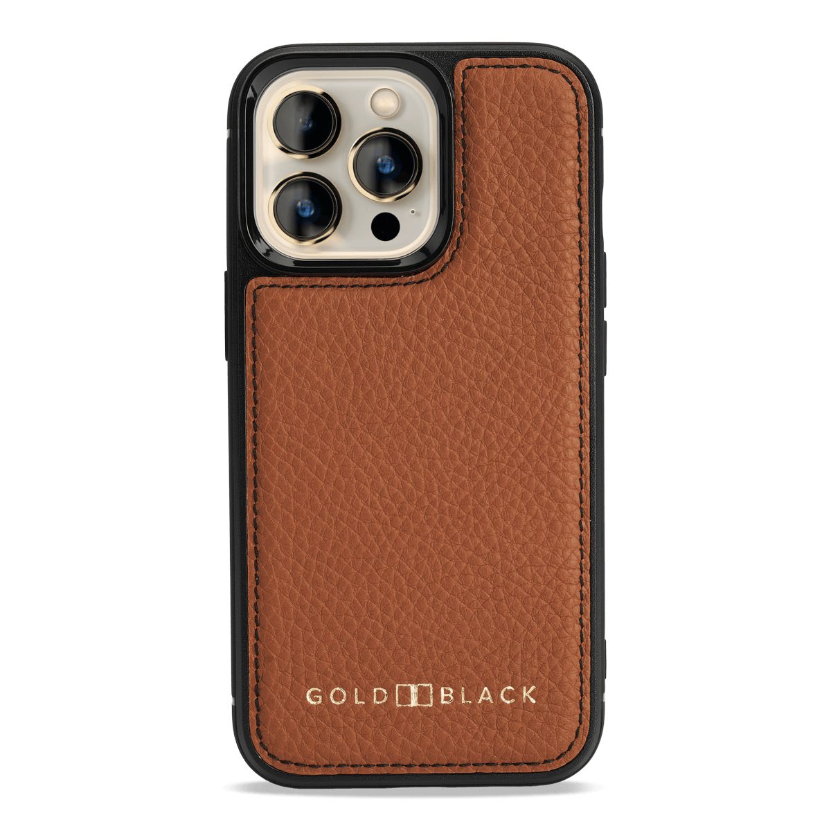 GOLDBLACK Handyhülle GOLDBLACK iPhone 13 Pro MagSafe Leder Case Nappa braun