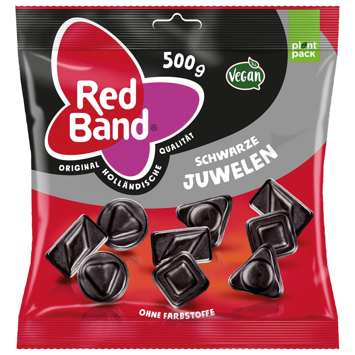 Red Band Süßigkeit, Red Band Schwarze Juwelen Stark Lakritz im Family Beutel 500g
