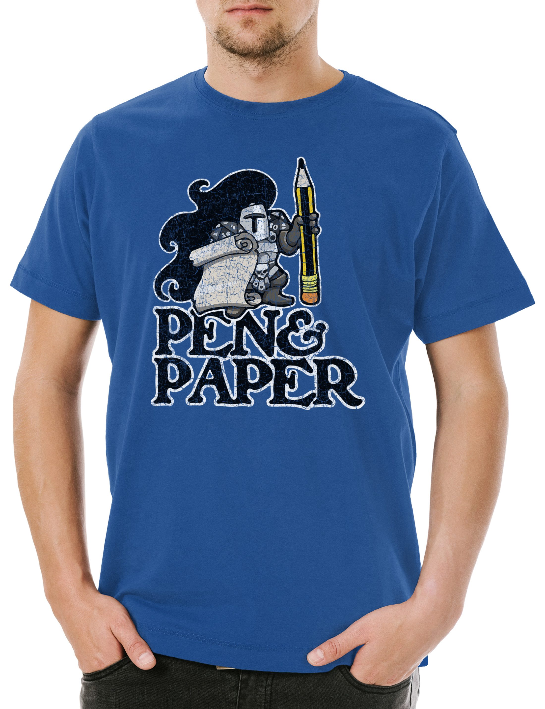 Print-Shirt Pen & Paper Herren T-Shirt Dungeons Gamer Geek Nerd Dragons Roleplay