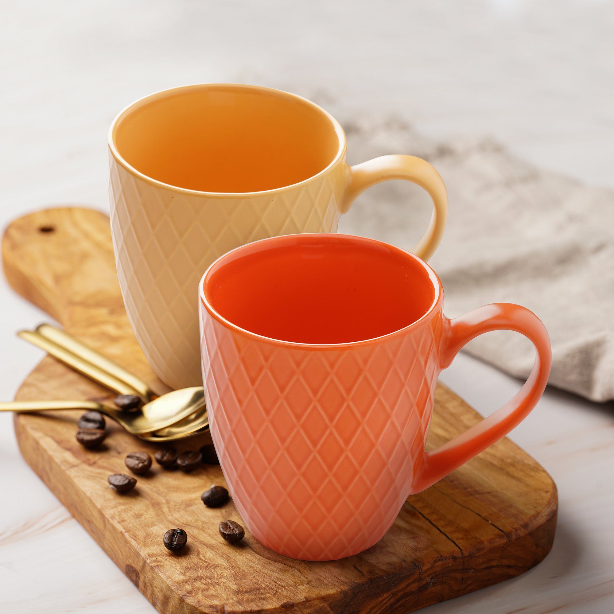 MiaMio Tasse 6 x 400 ml – Kaffeetassen Set / Becher– Moderne Keramik Matt, 6-tlg., Keramik – Bild 3 von 5