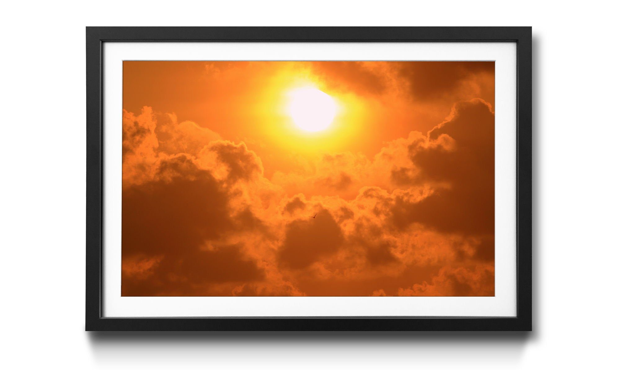 Powerful Sun, Rahmen WandbilderXXL Bild Sonnenuntergang, 4 Wandbild, in mit erhältlich Größen