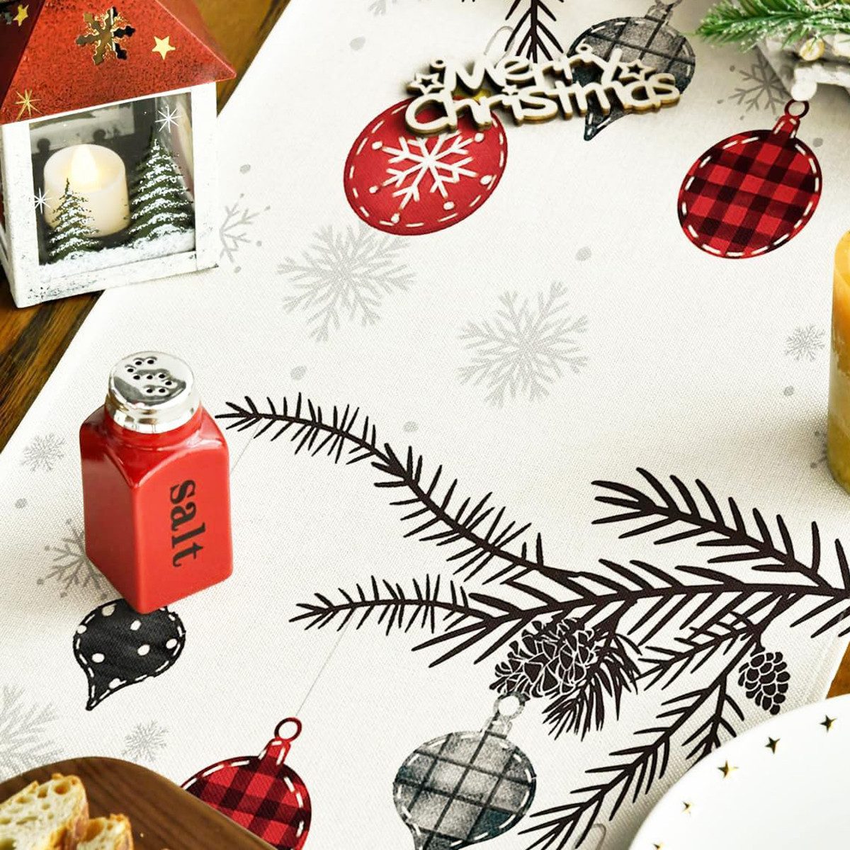 FOUORTUNATE-BEE Tischläufer Weihnachtsdeko Innen Tischläufer Weihnachten Deko (Weihnachtstischläufer Weihnacht Tischdeko Weihnachts, Weihnachtsläufer Weinachtsd – Bild 5 von 5