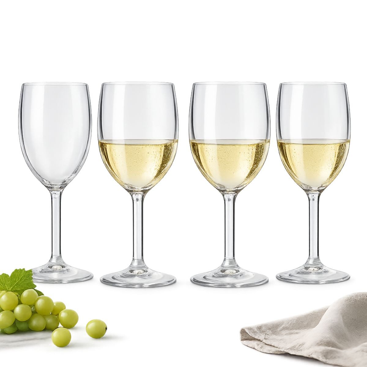 Alpina Weinglas alpina Kunststoff Weingläser Set 4 Stück - Weinglas 250 ml, Kunststoff