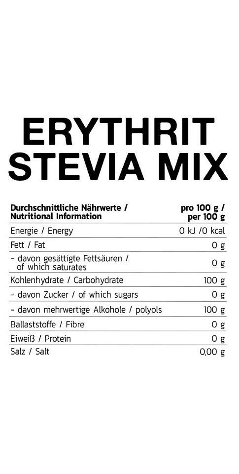 Inlead Nutrition GmbH & Co. KG Erythrit Stevia Mix 1 000g Pulver, 1000 g, Pulver