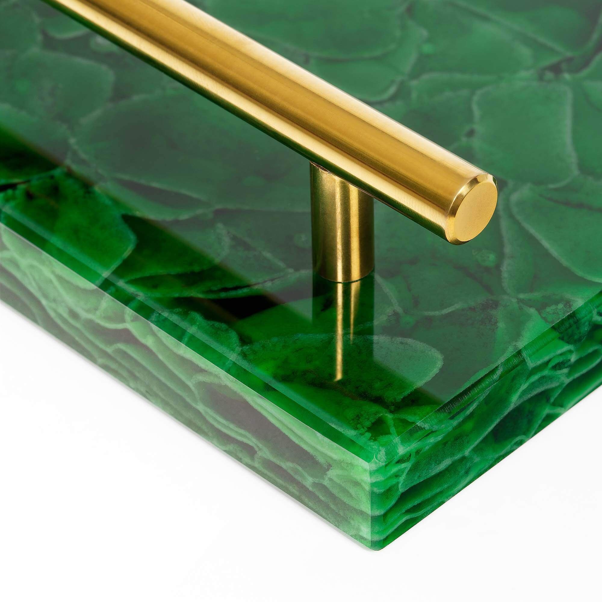 MAGNA Atelier Forest Green Tablet, NOTTING Dekotablett silber mit Metallgestell, 30x17x5cm gold HILL GLASKERAMIK