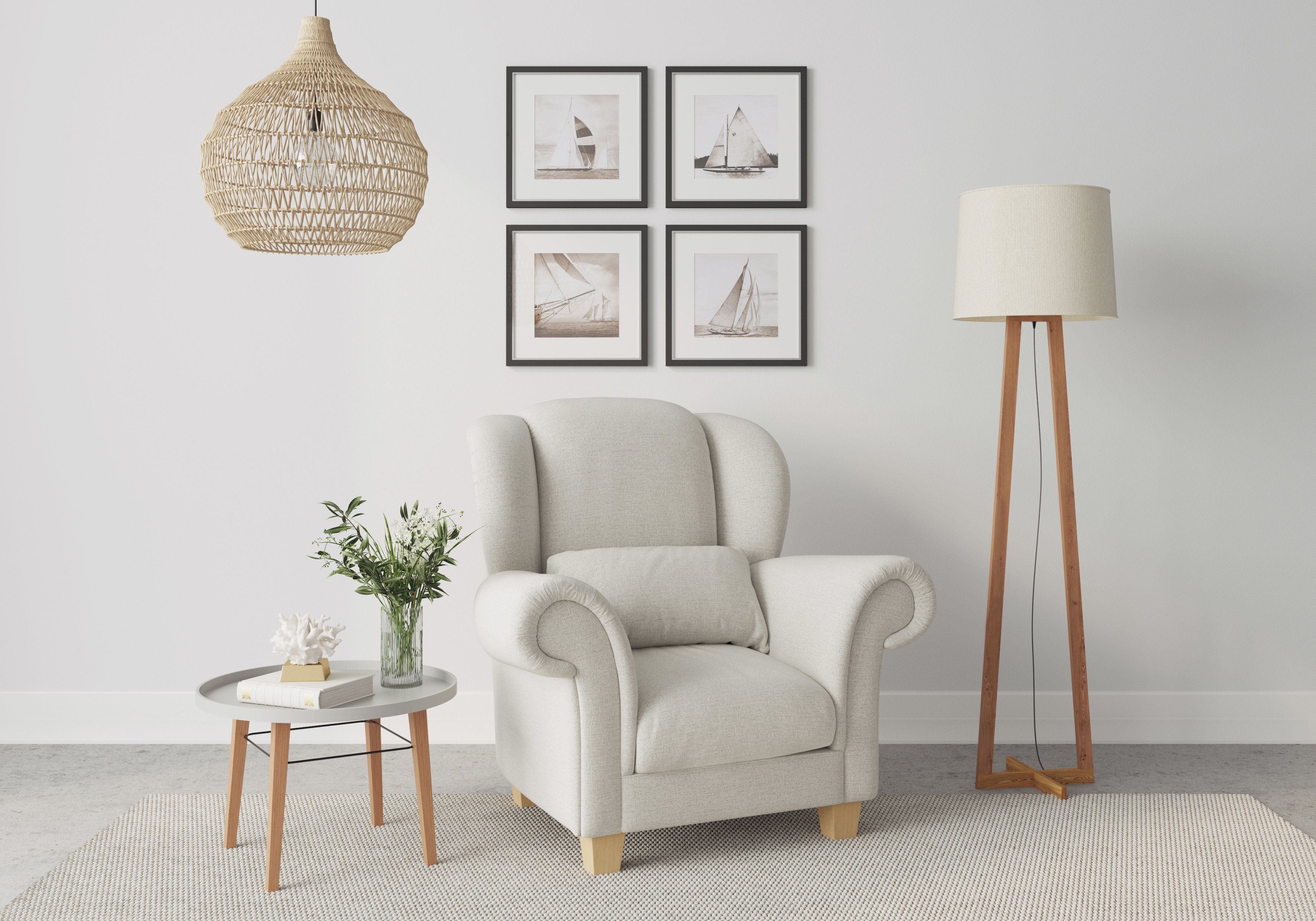 Home Design softem, mit (1-St), zeitlosem weichem Sitzkomfort und affaire Ohrenseesel Ohrensessel Queenie