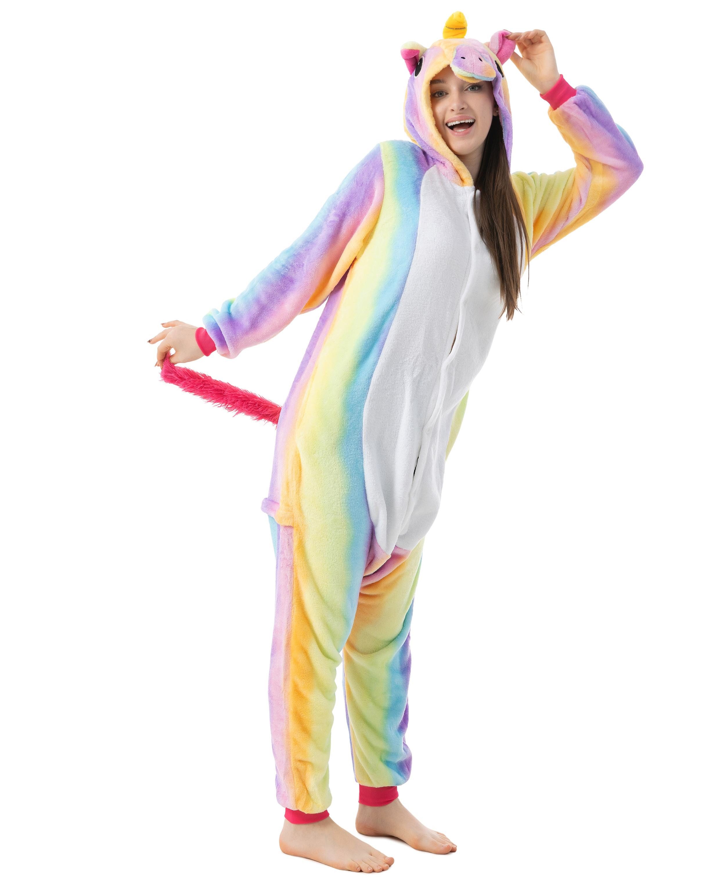 Partyanzug Einhörner Jumpsuit Onesie Erwachsenen Kostüm S-XL