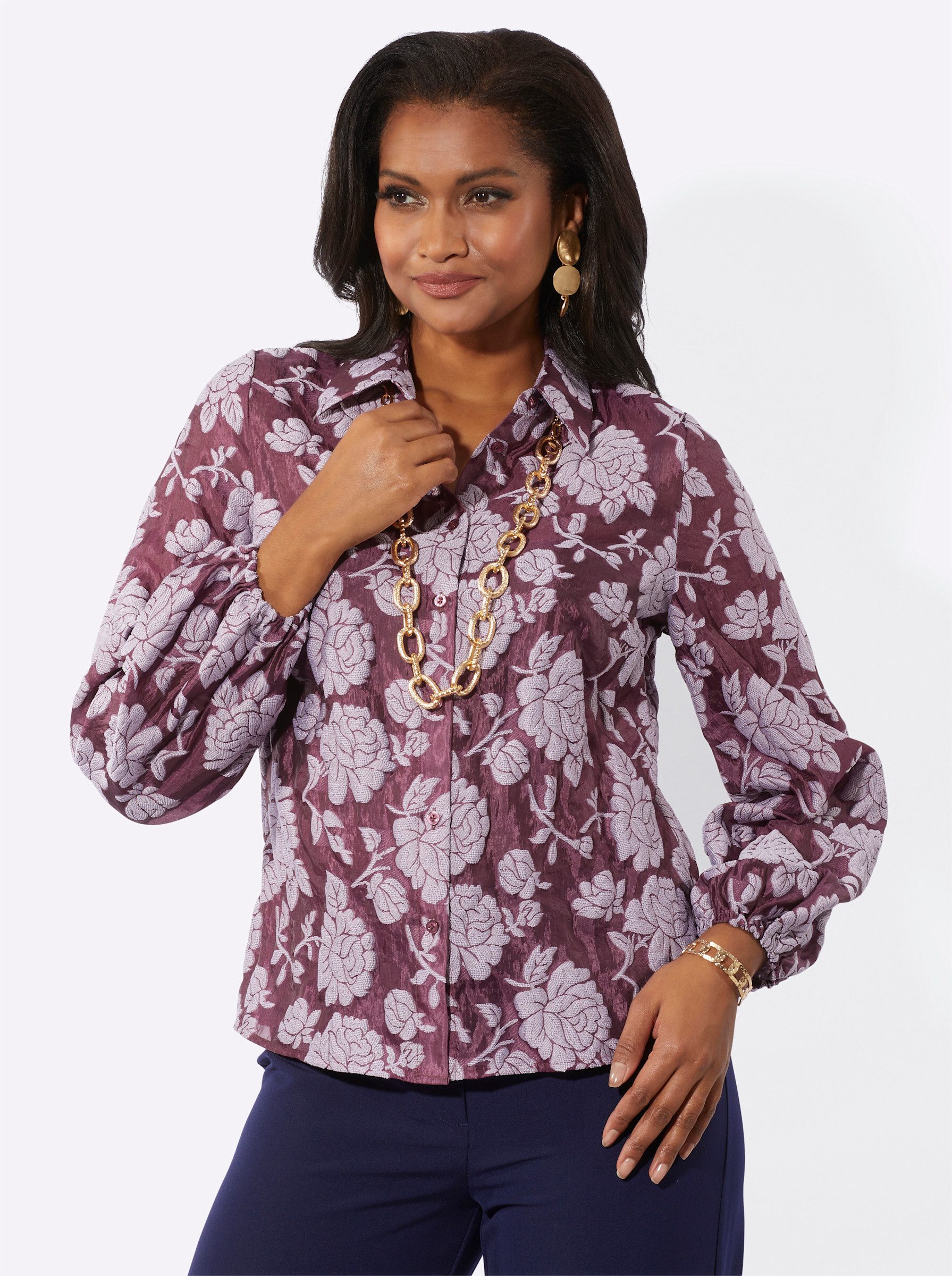 Klassische Bluse Langarmbluse