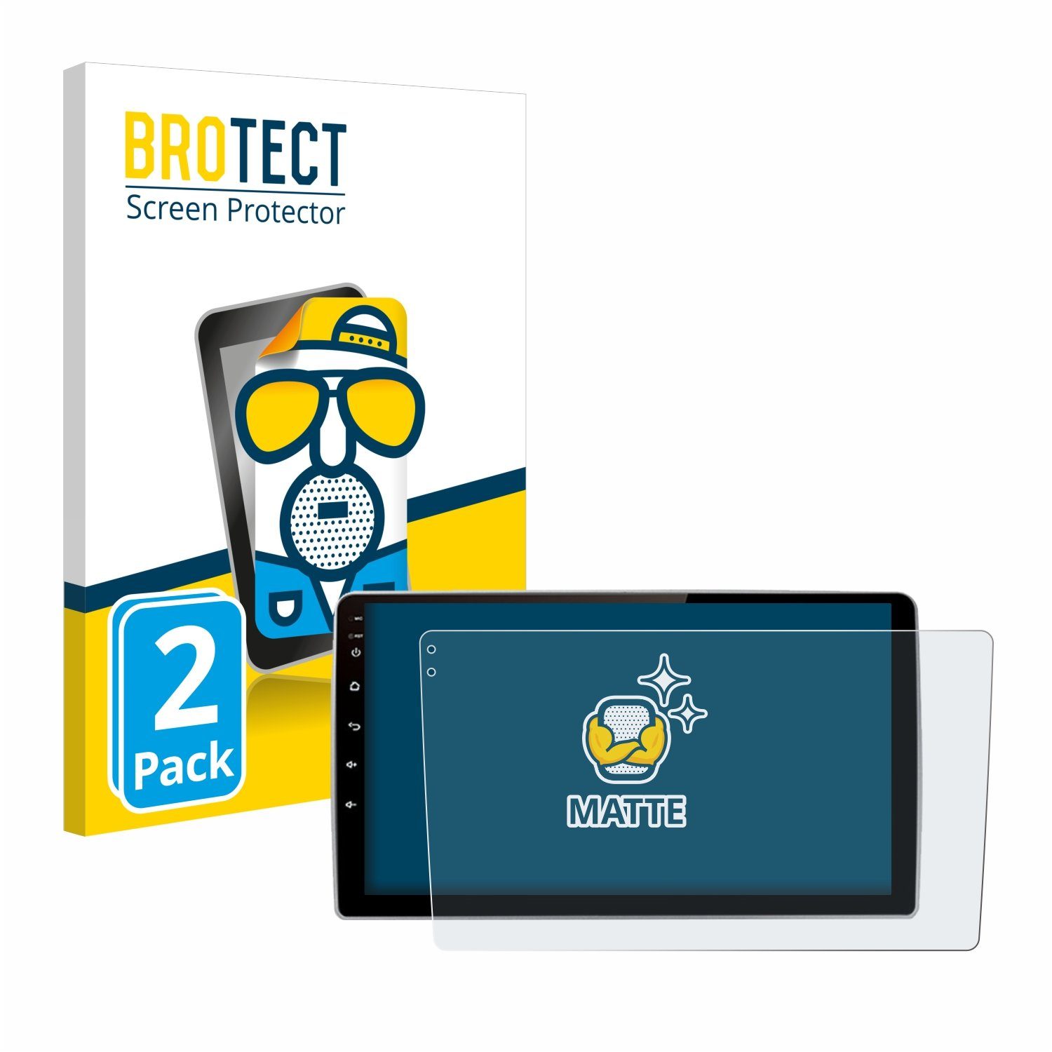 BROTECT Displayschutzfolie Schutzfolie für Junsun V1 pro 9", 2 Stück, Displayschutz Schutz Folie Matt Entspiegelungsfolie