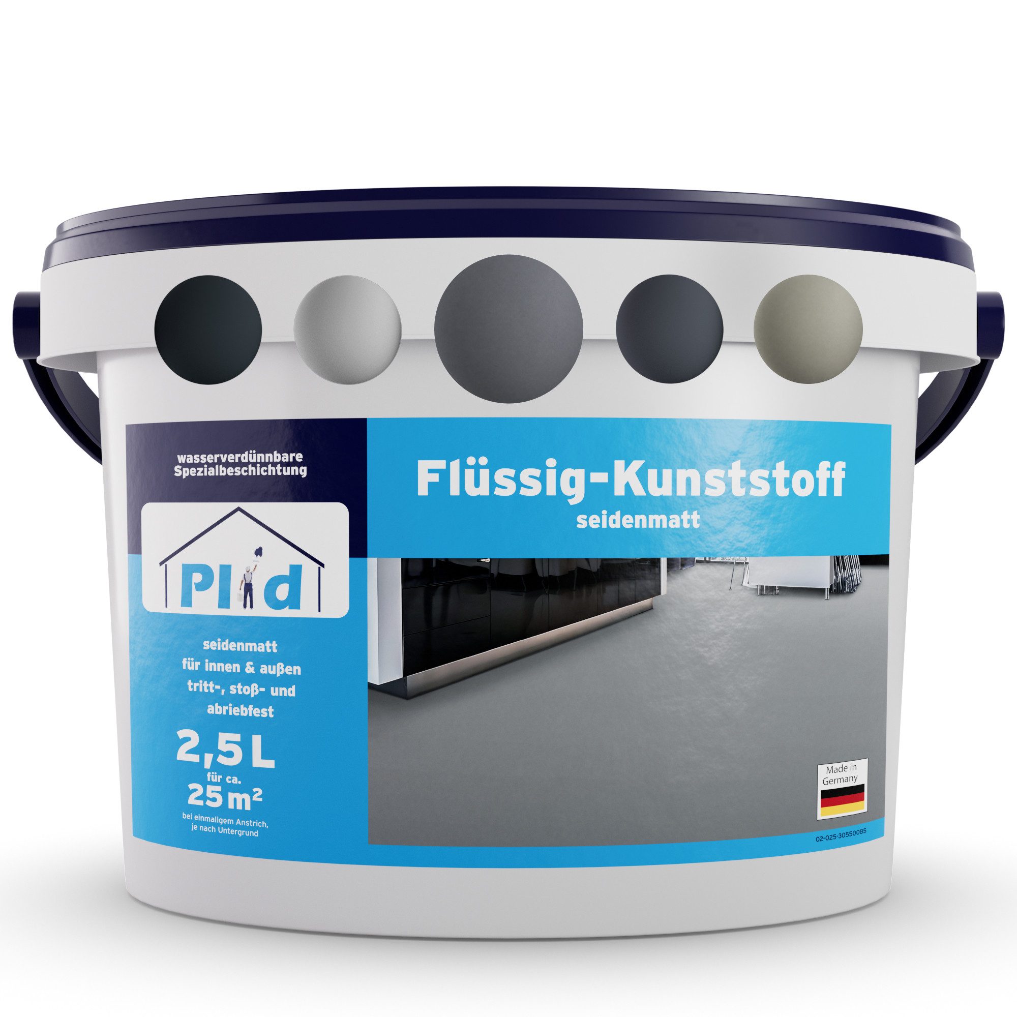 plid Bodenversiegelung Flüssigkunststoff Innen & Außen - Bodenbeschichtung - Flüssig PVC, Wasserfest