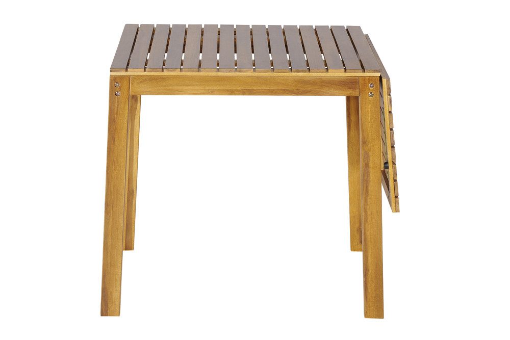 riess-ambiente Gartentisch BALI 110cm braun – Massivholz, ausklappbar, wetterfest (Einzelartikel, 1-St), ausklappbarer Outdoor-Holztisch im Naturton – ideal für kleine Balkone