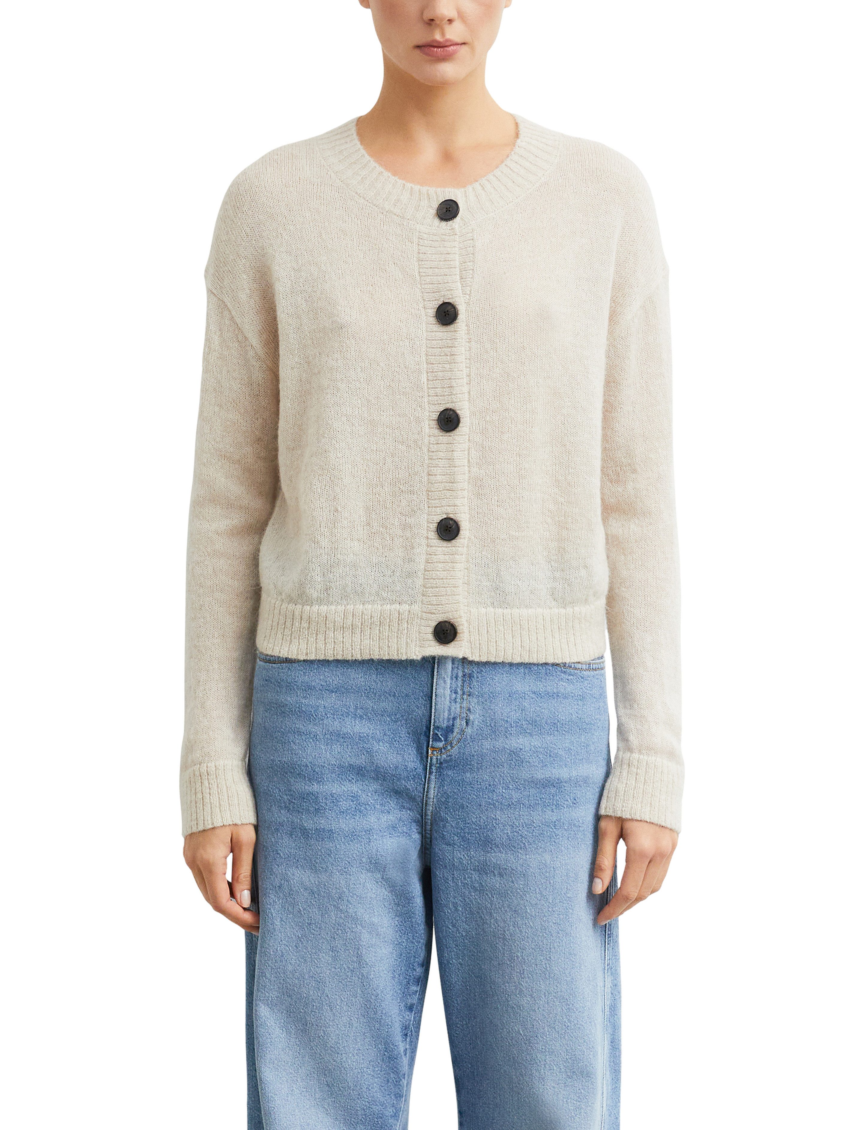 comma Strickjacke mit Knopfleiste und Wolle