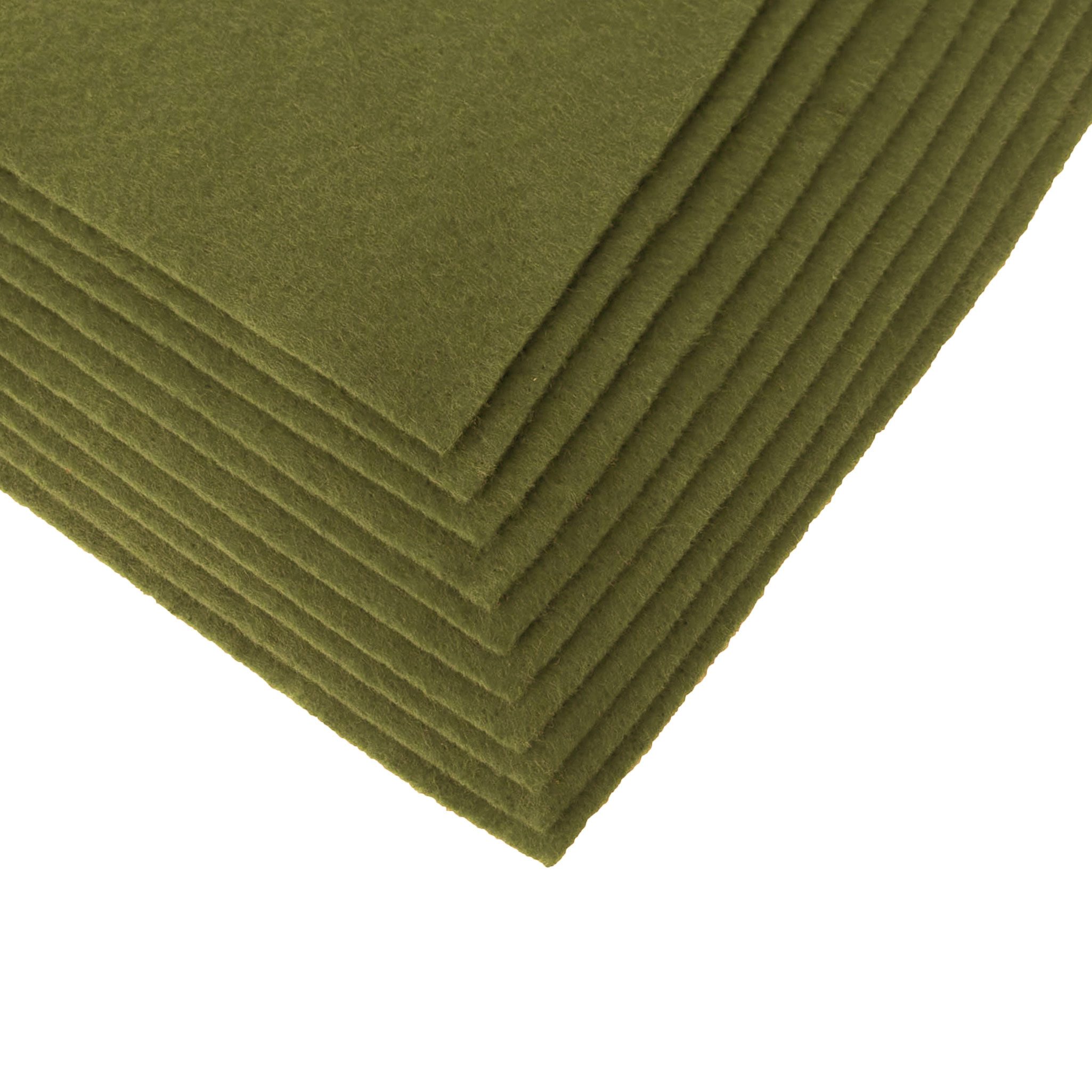 maDDma Bastelfilz Bastelfilz Bögen 10er-Pack Filz A4 Stärke 1,5-2mm Filzplatte, armeegrün