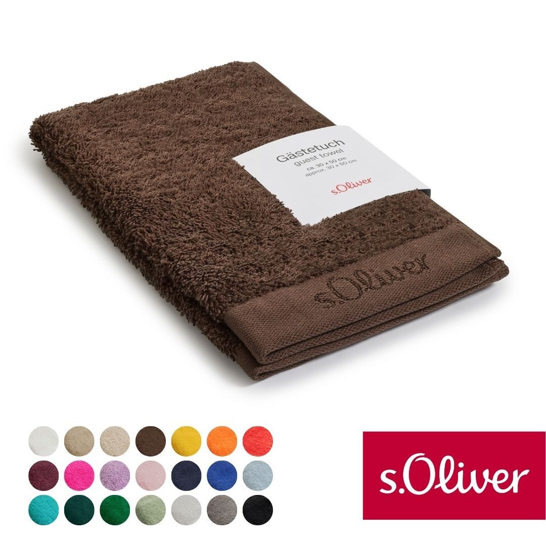 s.Oliver Gästehandtuch s.Oliver, Premium Qualität, 600 gr/m², auch als Sets erhältlich, Walkfrottier (1-St), große Farbauswahl, auch als Duschtuch, Waschhandschuh, Handtuch
