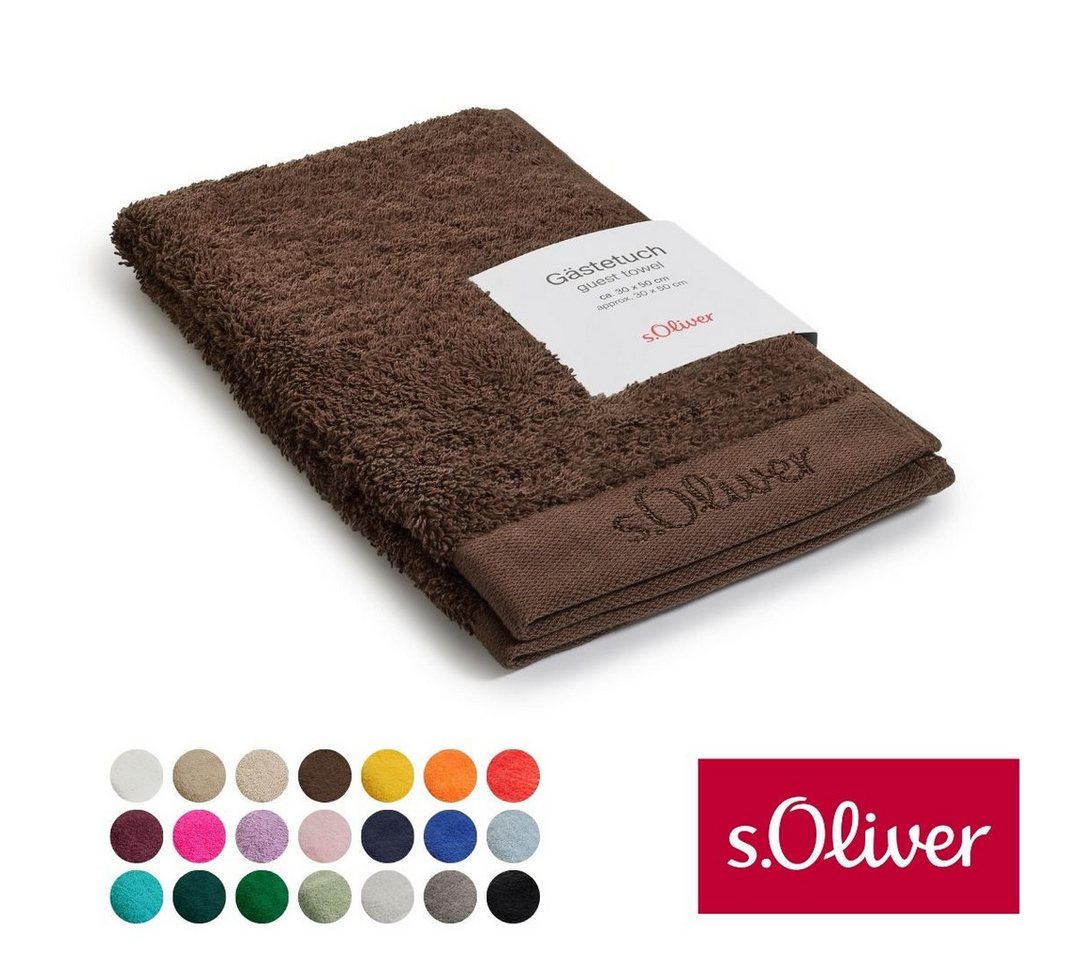 s.Oliver Gästehandtuch s.Oliver, Premium Qualität, 600 gr/m², auch als Sets erhältlich, Walkfrottier (1-St), große Farbauswahl, auch als Duschtuch, Waschhandschuh, Handtuch