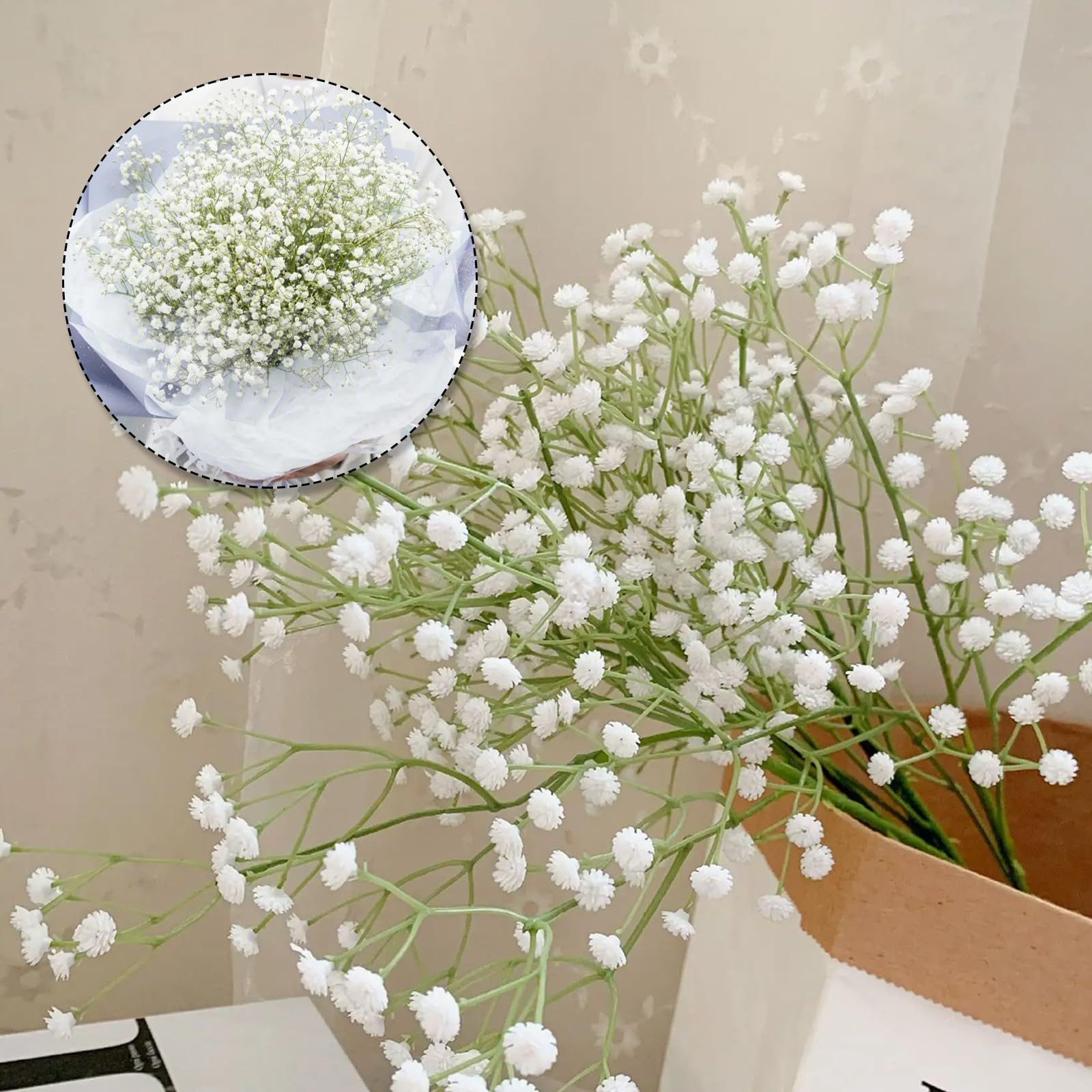 Kunstblumenstrauß Schleierkraut Künstlich 6 STK Fake Deko Blumen Künstlich Gypsophila, Agger, Artificial Flowers Künstliche Schleierkraut für Hochzeit Zuhause D – Bild 5 von 5