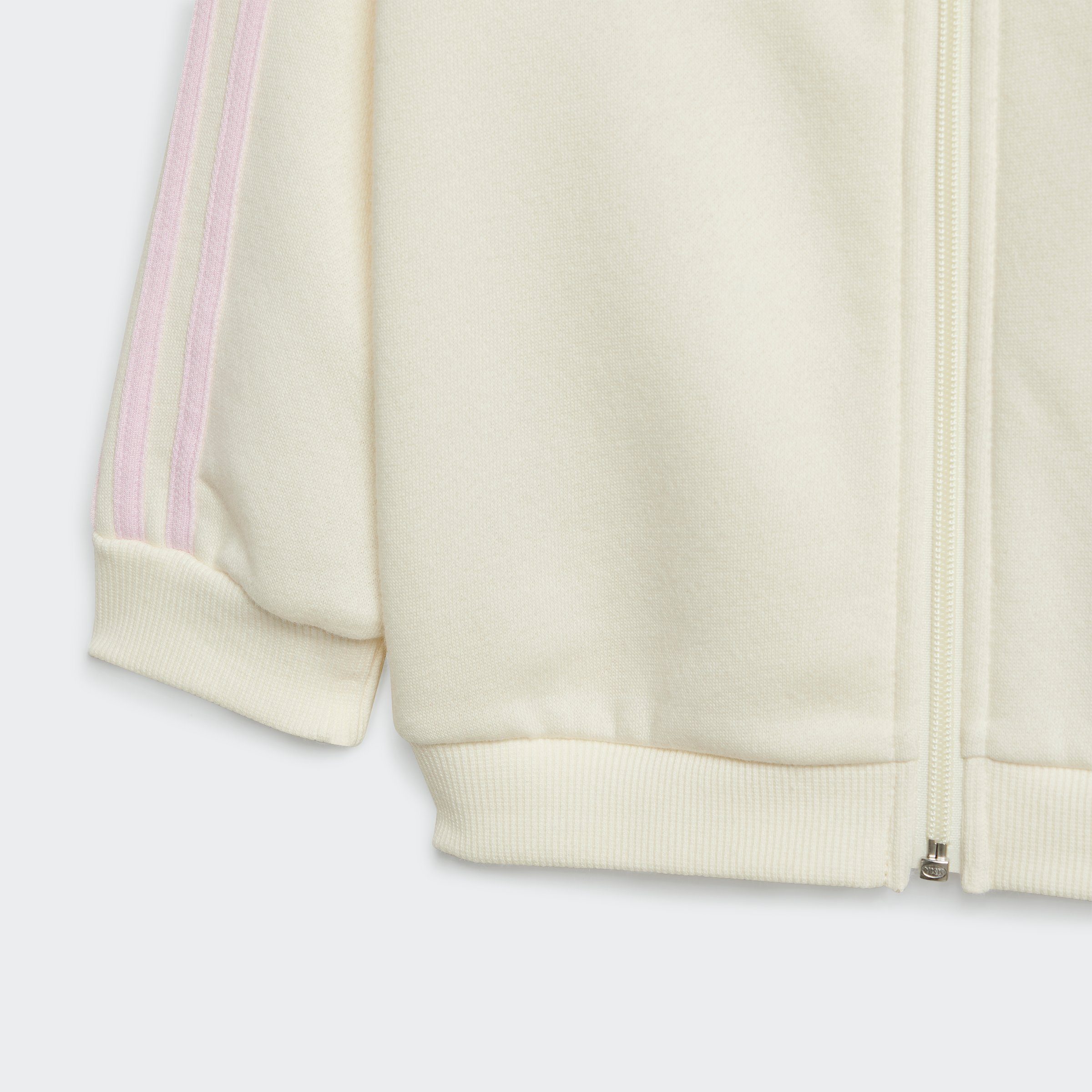 (2-tlg) IVORY/CLPINK adidas ESSENTIALS Sportswear Trainingsanzug JOGGINGANZUG FULLZIP HOODED