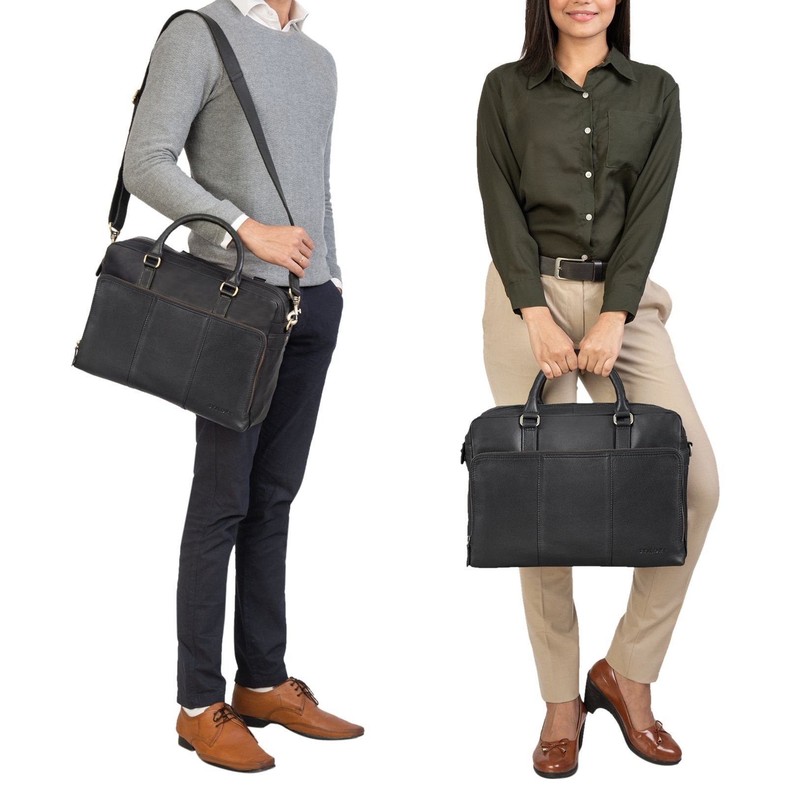 STILORD Laptoptasche "Isaac" Leder Businesstasche Vintage günstig online kaufen