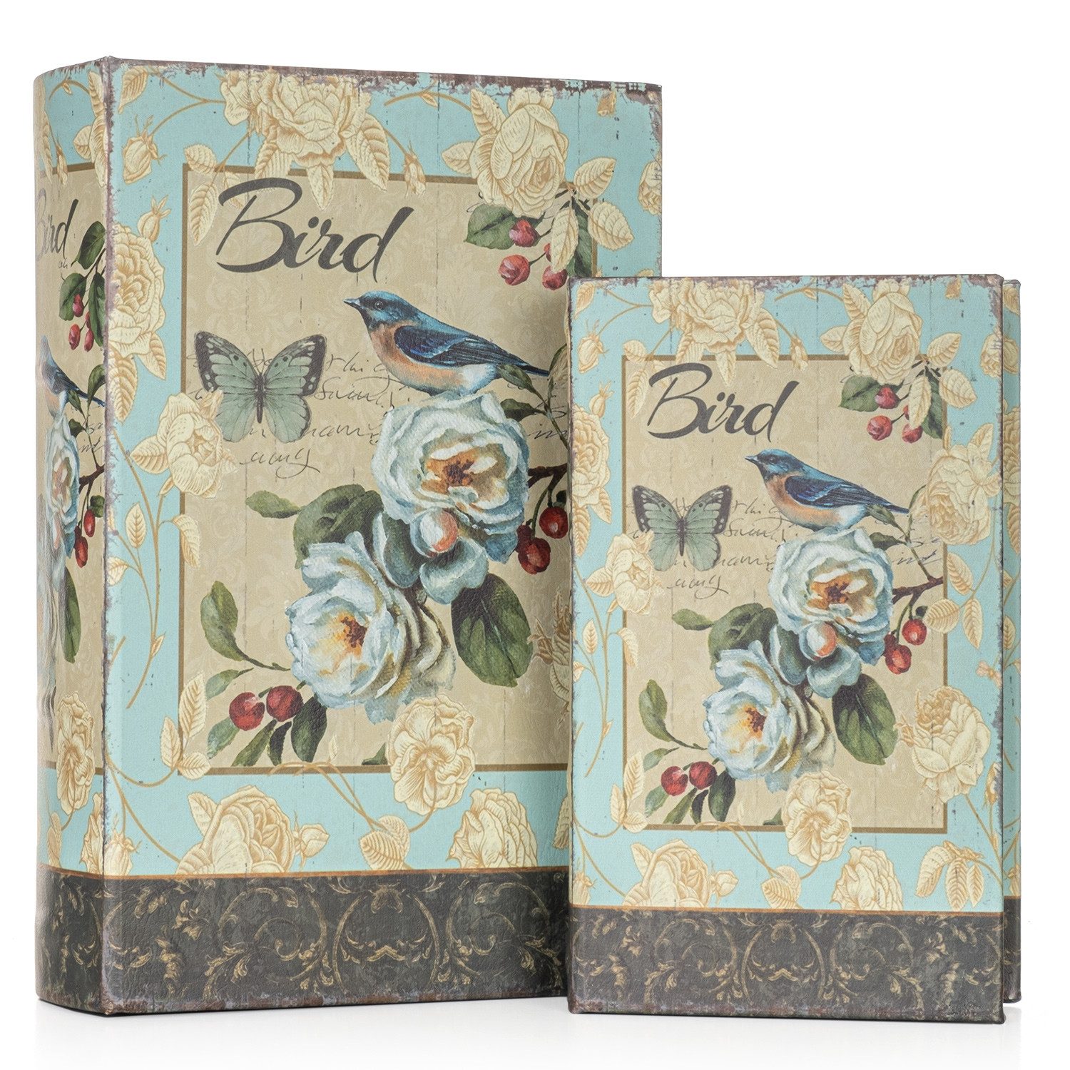 Moritz Etui Buchhüllen Set Vintage 2-teilig mit Vogelmotiv