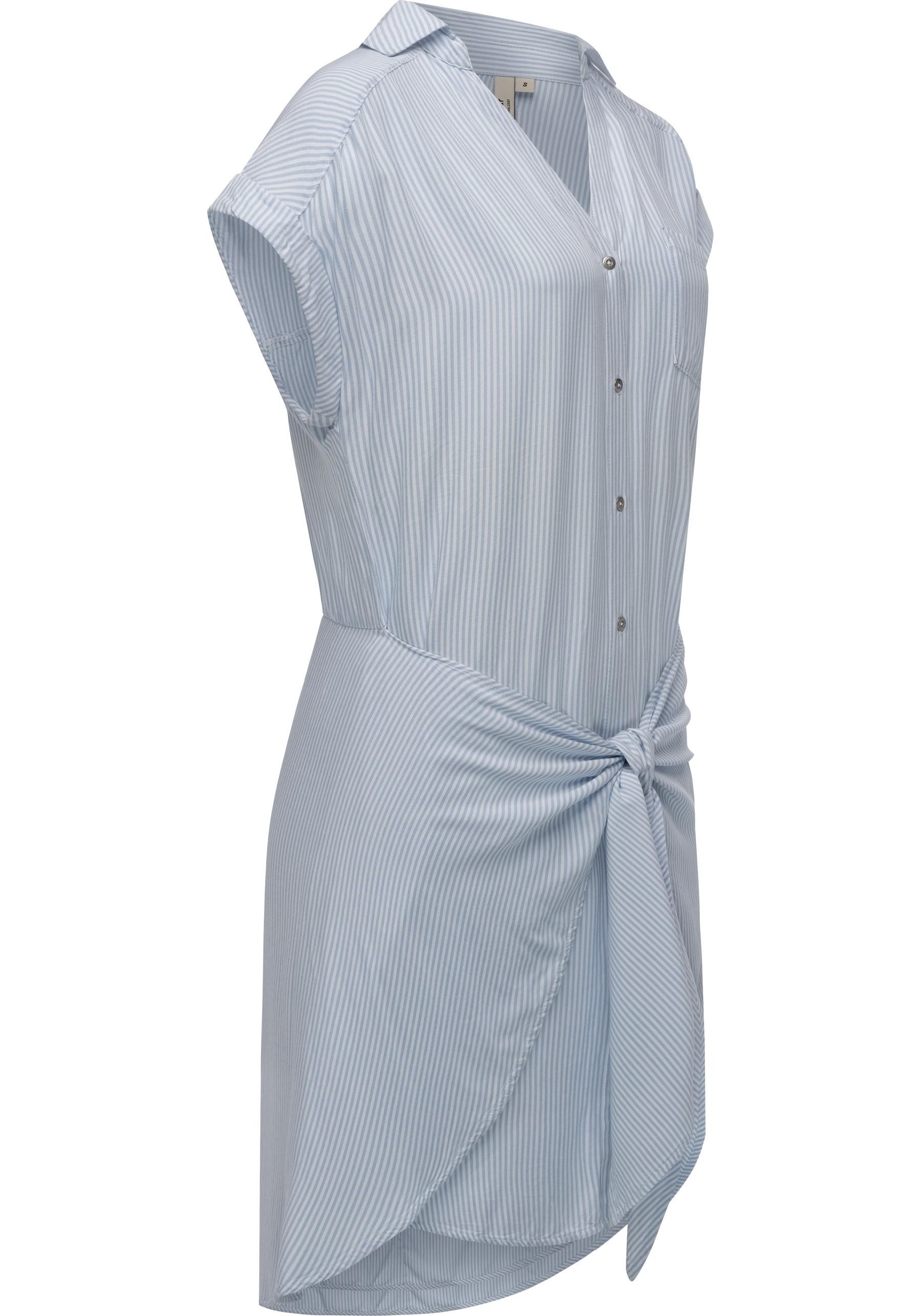 Ragwear Blusenkleid Bahaya Stripe gestreiftes Damen Sommerkleid mit Bindeband – Bild 2 von 3