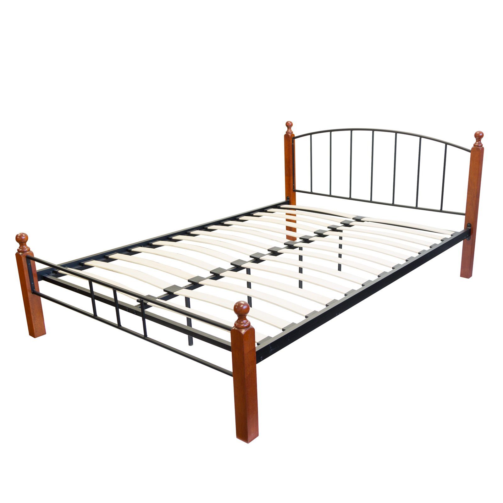 Homestyle4u Metallbett 140 160 x 200 Bettgestell Doppelbett Bettrahmen mit Kopfteil (Set, Bettgestell mit Lattenrost)
