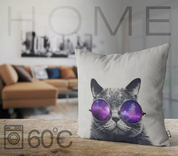 Kissenbezug, VOID, Sofa-Kissen Chilled Cat Outdoor Indoor katze mieze hipster sommer festival meme