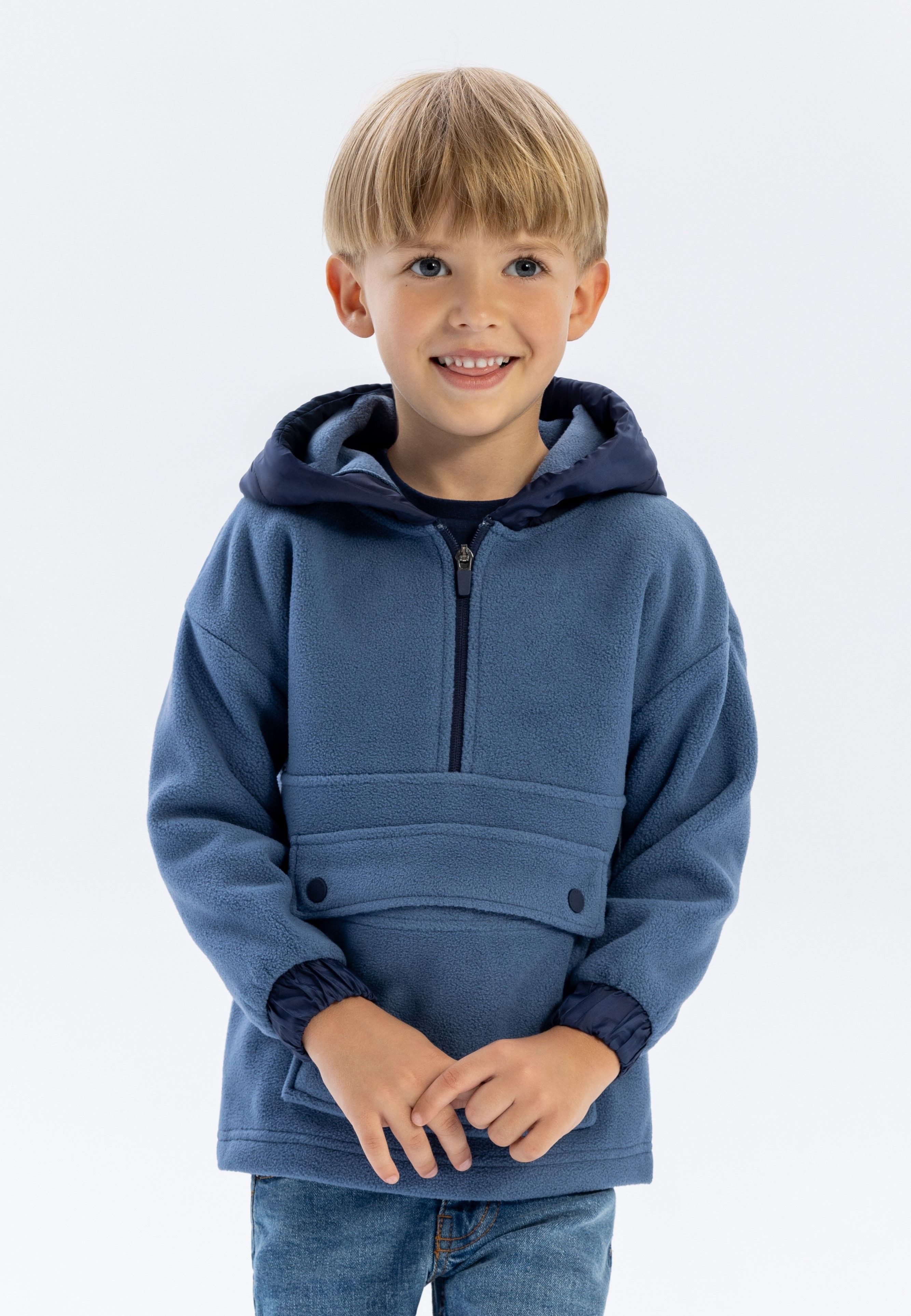 Sweatshirt Kapuzensweatshirt aus Flies, für Jungen
