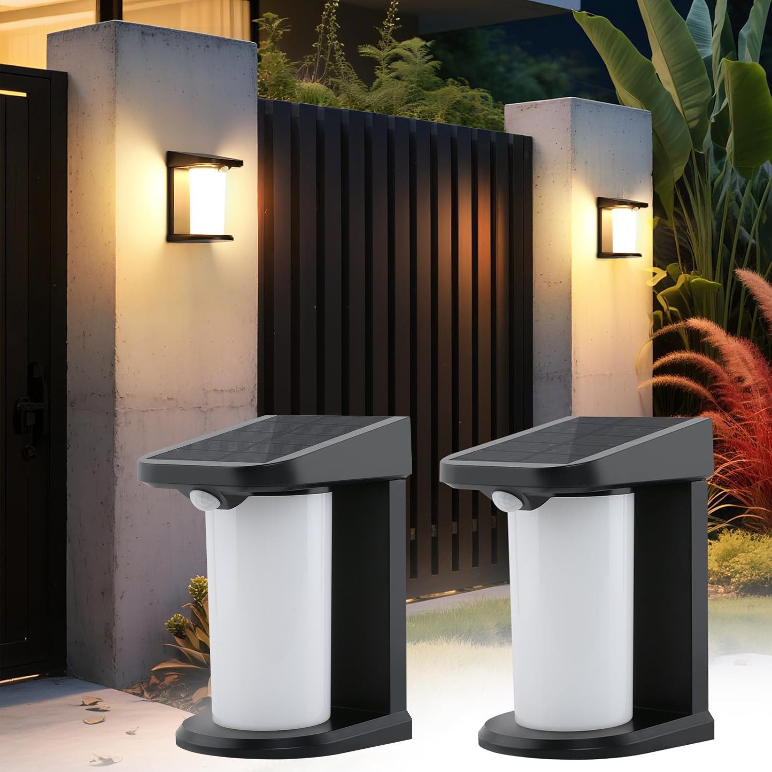 ZMH Außen-Wandleuchte 1/2ER Wandleuchte Solar für Außen mit Bewegungsmelder günstig online kaufen