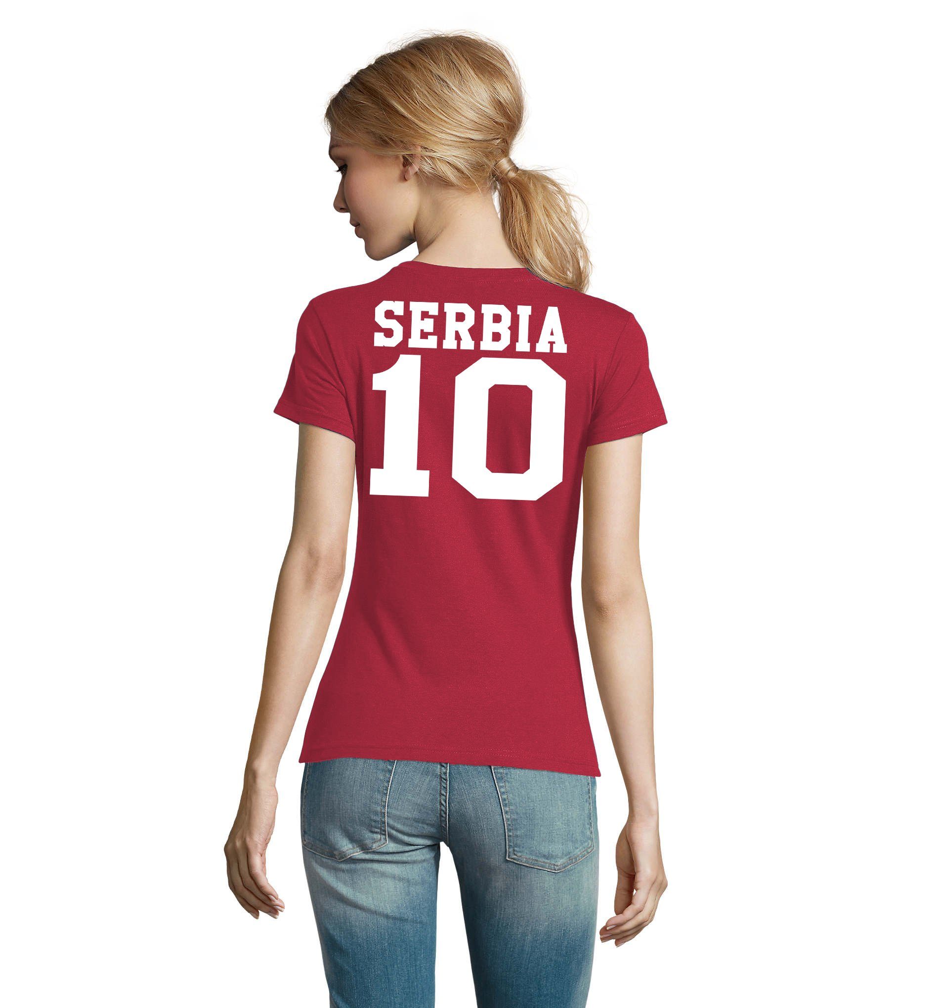 Blondie & Brownie T-Shirt Damen Serbien Serbia Sport Trikot Fußball Meister WM Europa EM