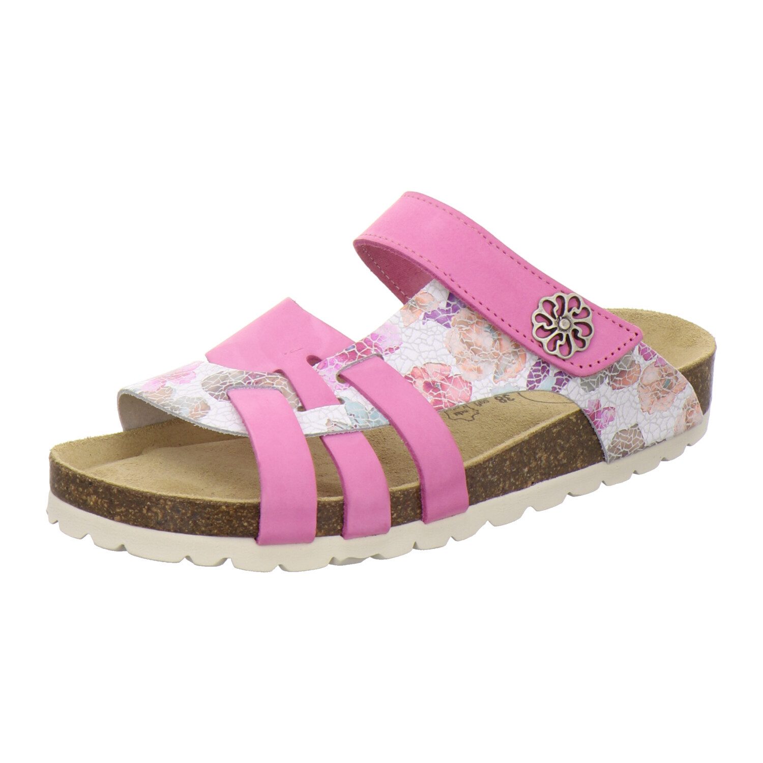 AFS-Schuhe 212007 Kralle Pantolette für Damen mit Fußbett, bequeme Sandalen aus Leder