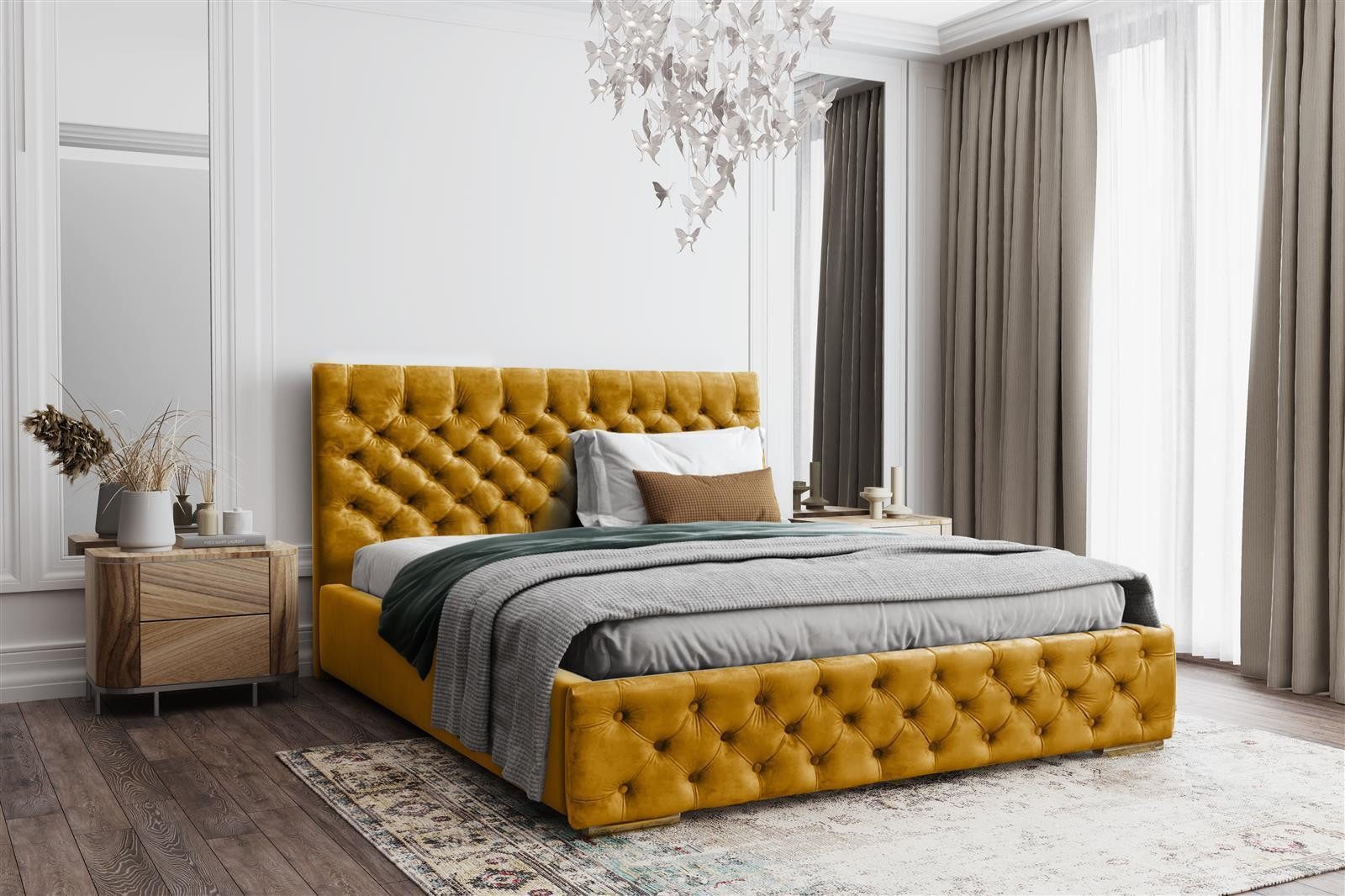 VIVENTE Möbel Polsterbett WINDSOR Samtstoff Bezug, günstig online kaufen