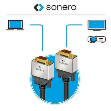 sonero sonero® Premium VGA Kabel, 2,00m, FullHD (1920x1080), schwarz Video-Kabel